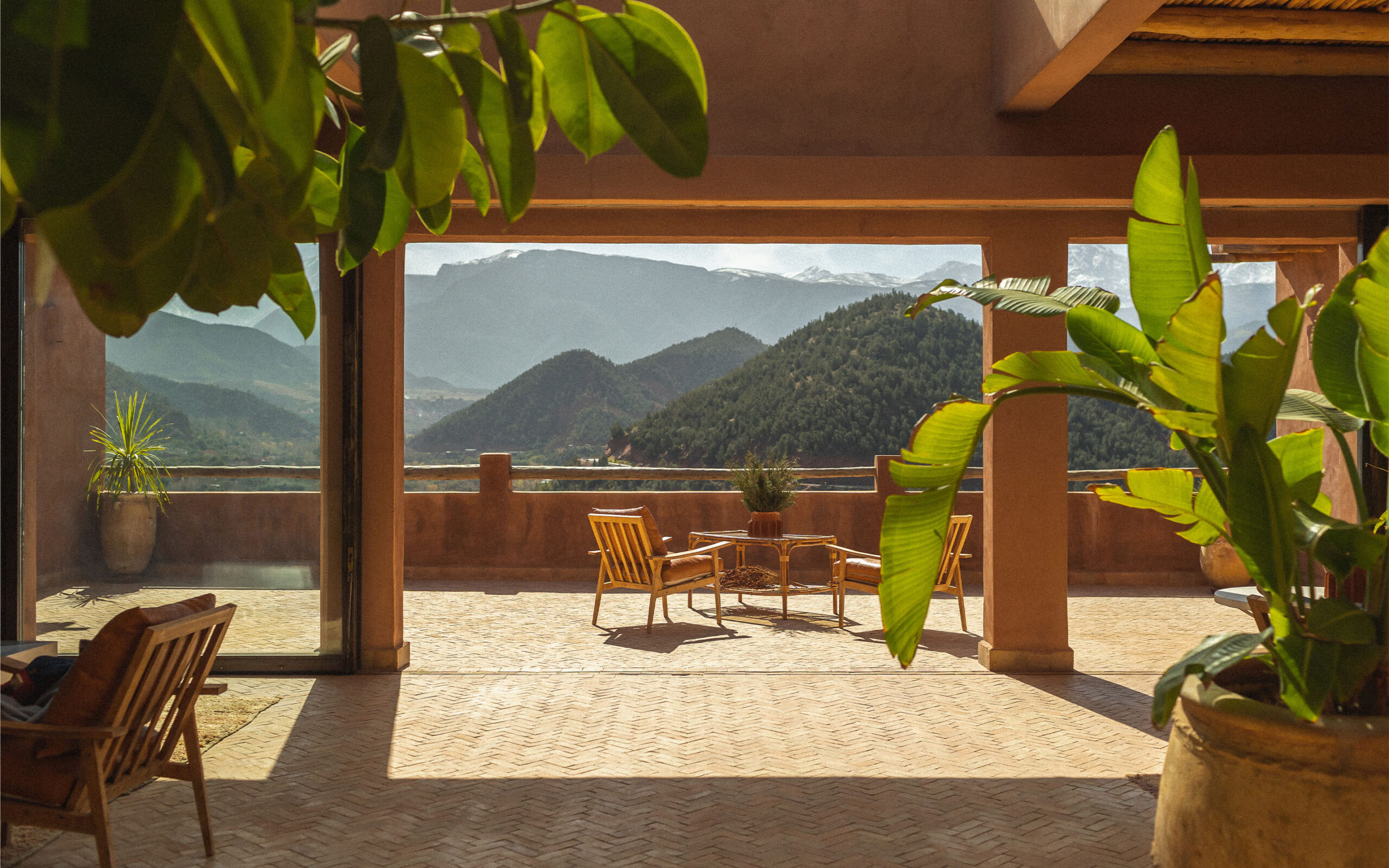 Marokko Atlas Bab Ourika Terrasse