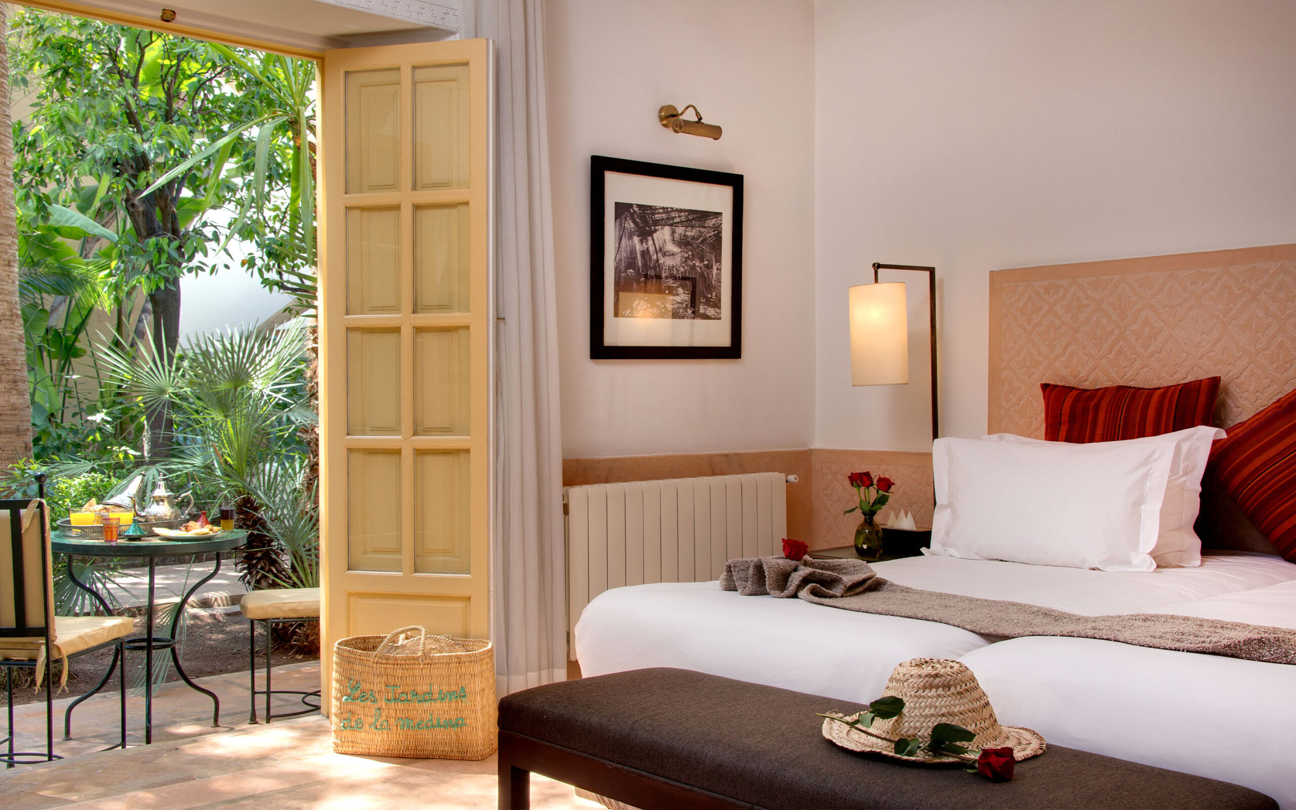 Marokko Marrakech Les Jardin Dela Medina Chambre Vue Jardin, v&aelig;relse med udsigt til haven