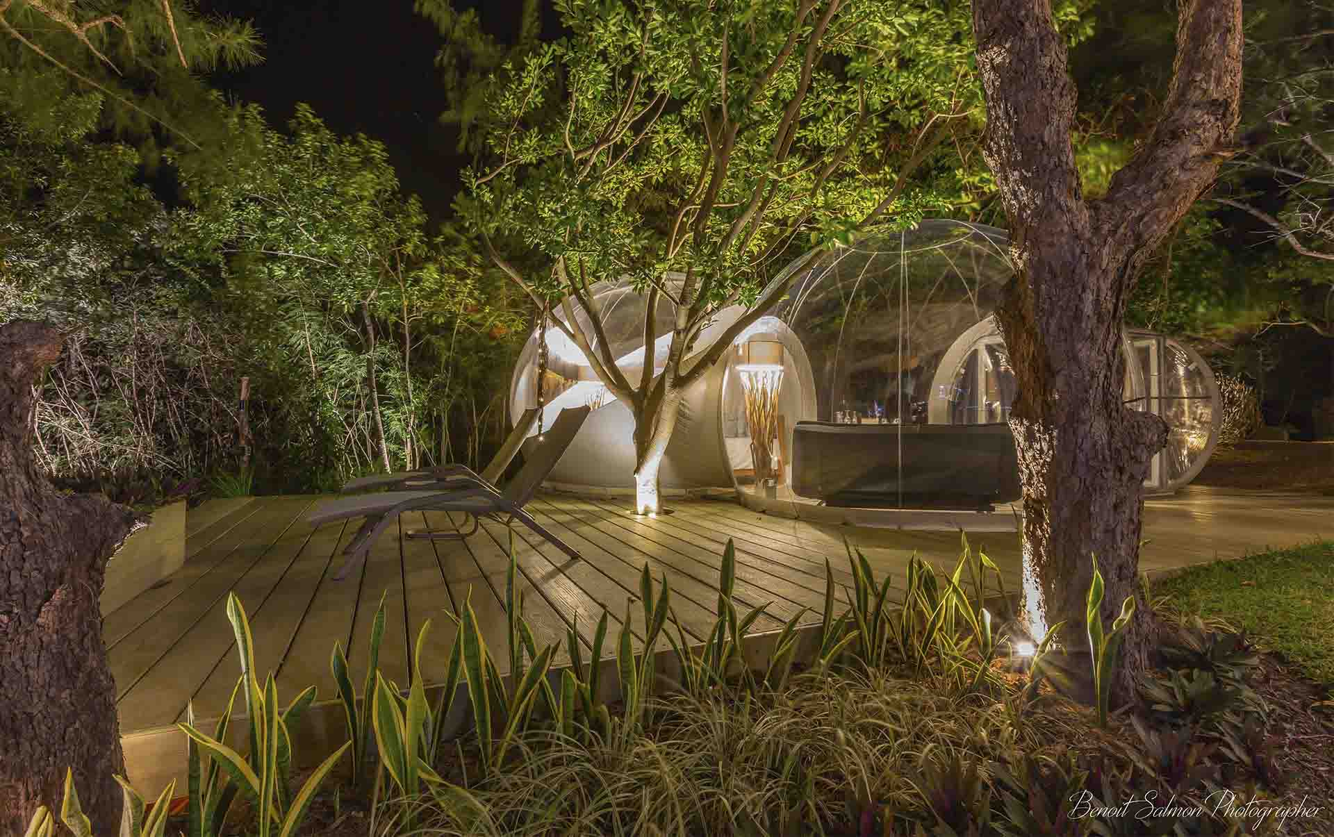 Rejser til Mauritius, Bubble Lodge Bois Ch&eacute;ri, Aftenstemning