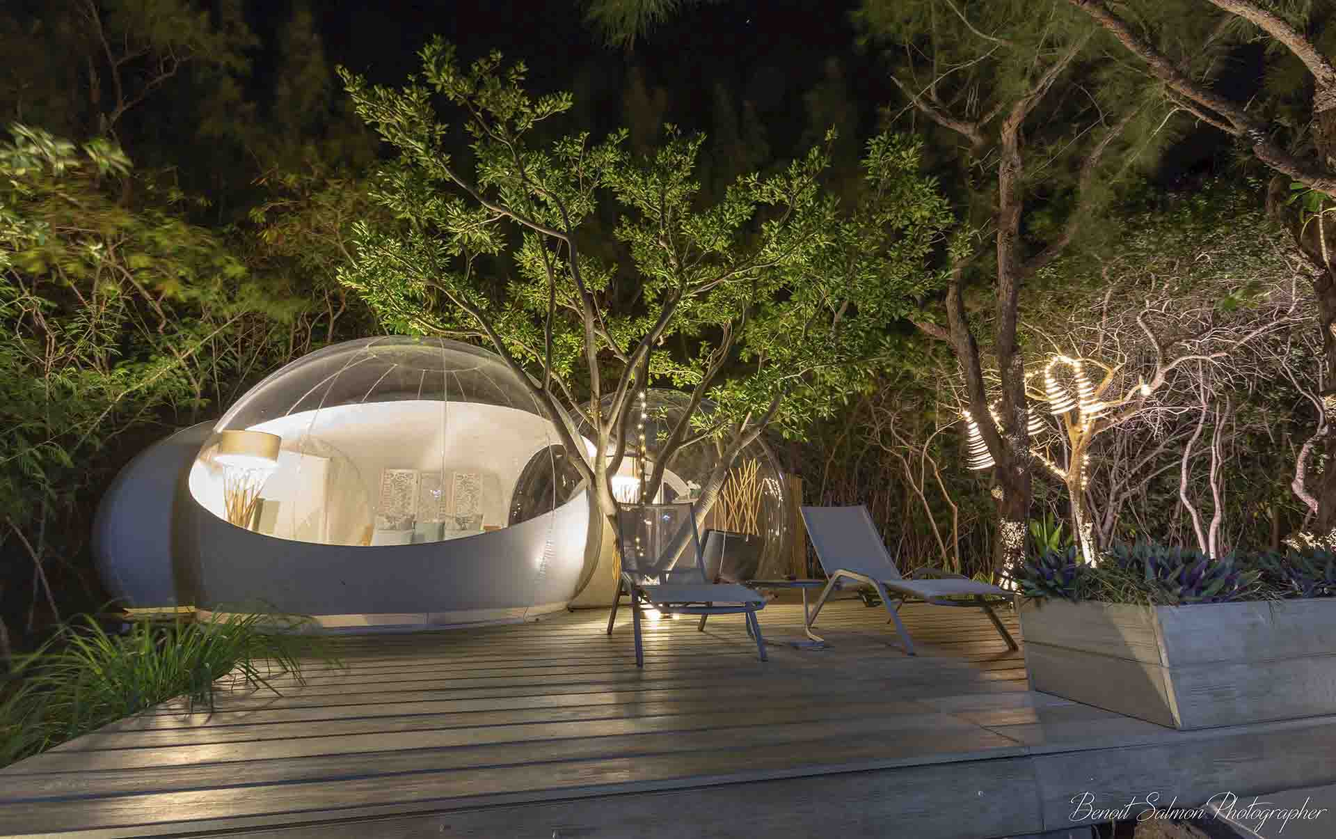 Rejser til Mauritius, Bubble Lodge Bois Ch&eacute;ri, Aftenstemning