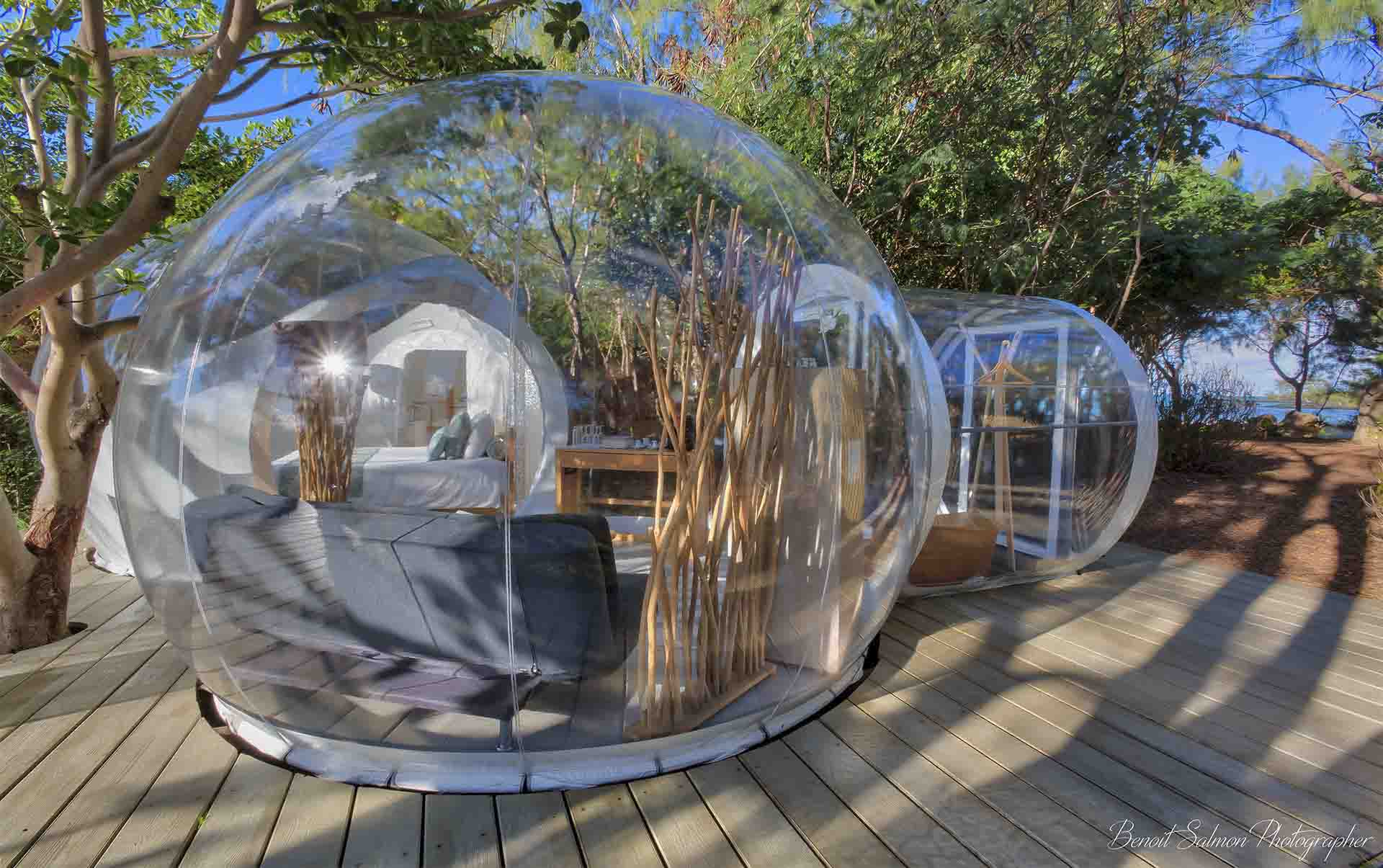 Rejser til Mauritius, Bubble Lodge Bois Ch&eacute;ri,  "boble" set udefra
