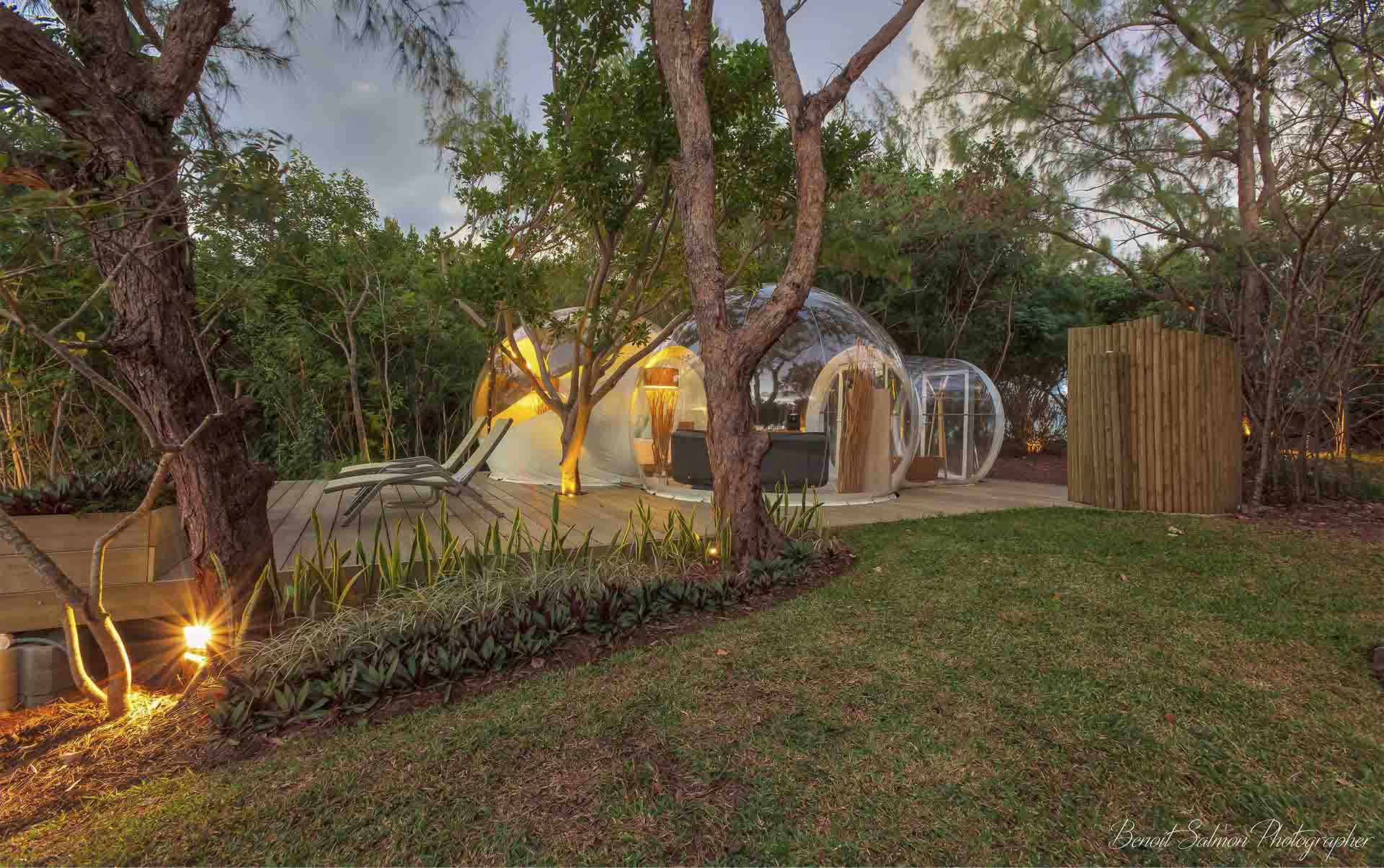 Rejser til Mauritius, Bubble Lodge Bois Ch&eacute;ri,  "boble" set udefra