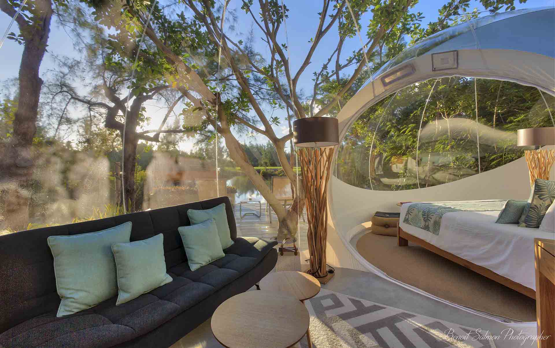Rejser til Mauritius, Bubble Lodge Bois Ch&eacute;ri, udsigt