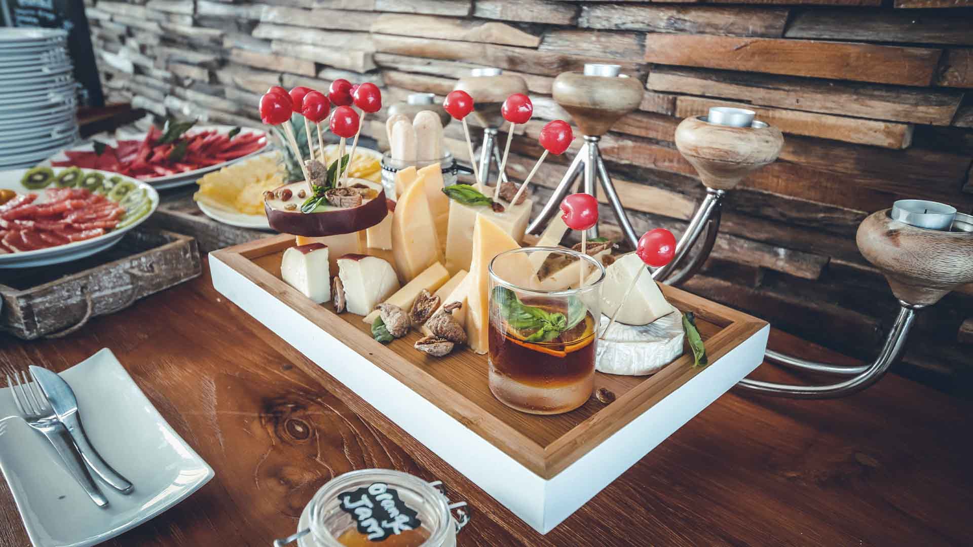 Rejser til Mauritius, Chalets Chamarel, Buffet i restauranten
