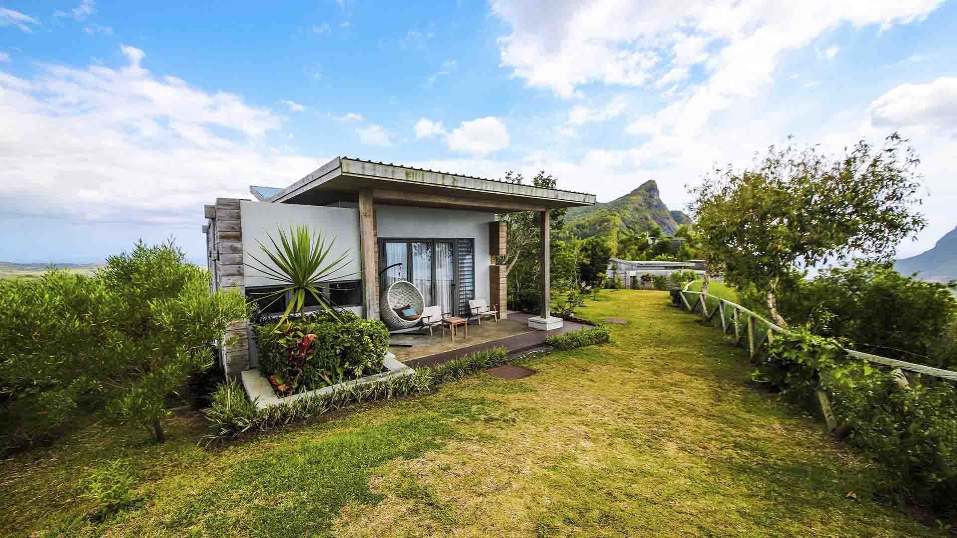 Rejser til Mauritius, Chalets Chamarel, Chalet Deluxe set udefra