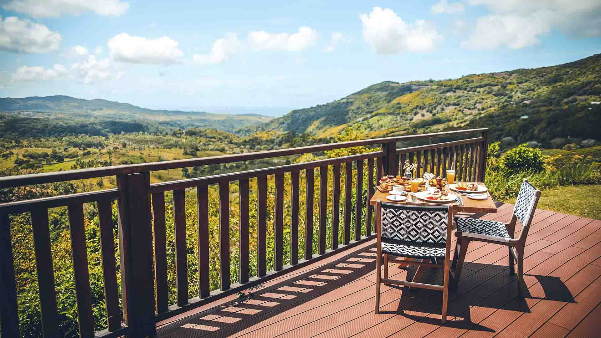 Rejser til Mauritius, Chalets Chamarel, Udsigt fra restauranten