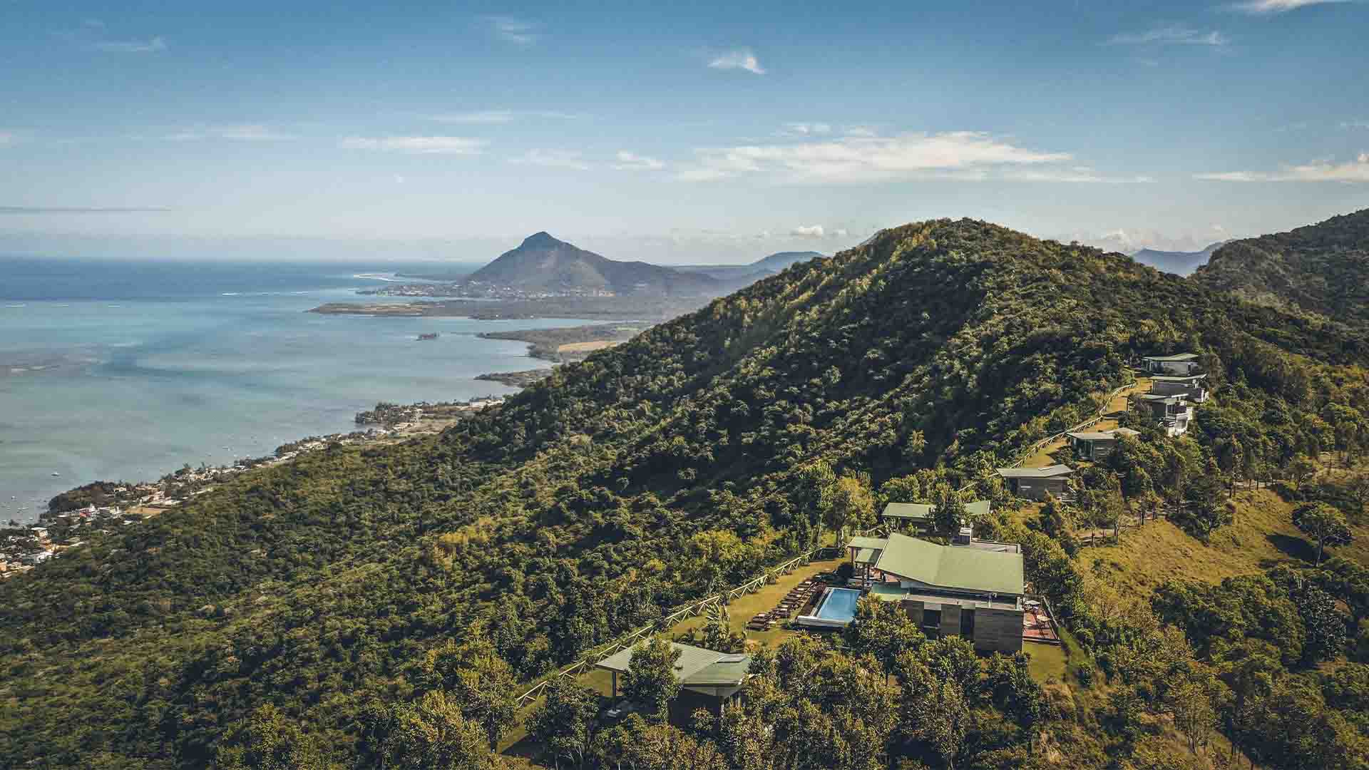 Rejser til Mauritius, Chalets Chamarel, Udsigt over kystlinjen