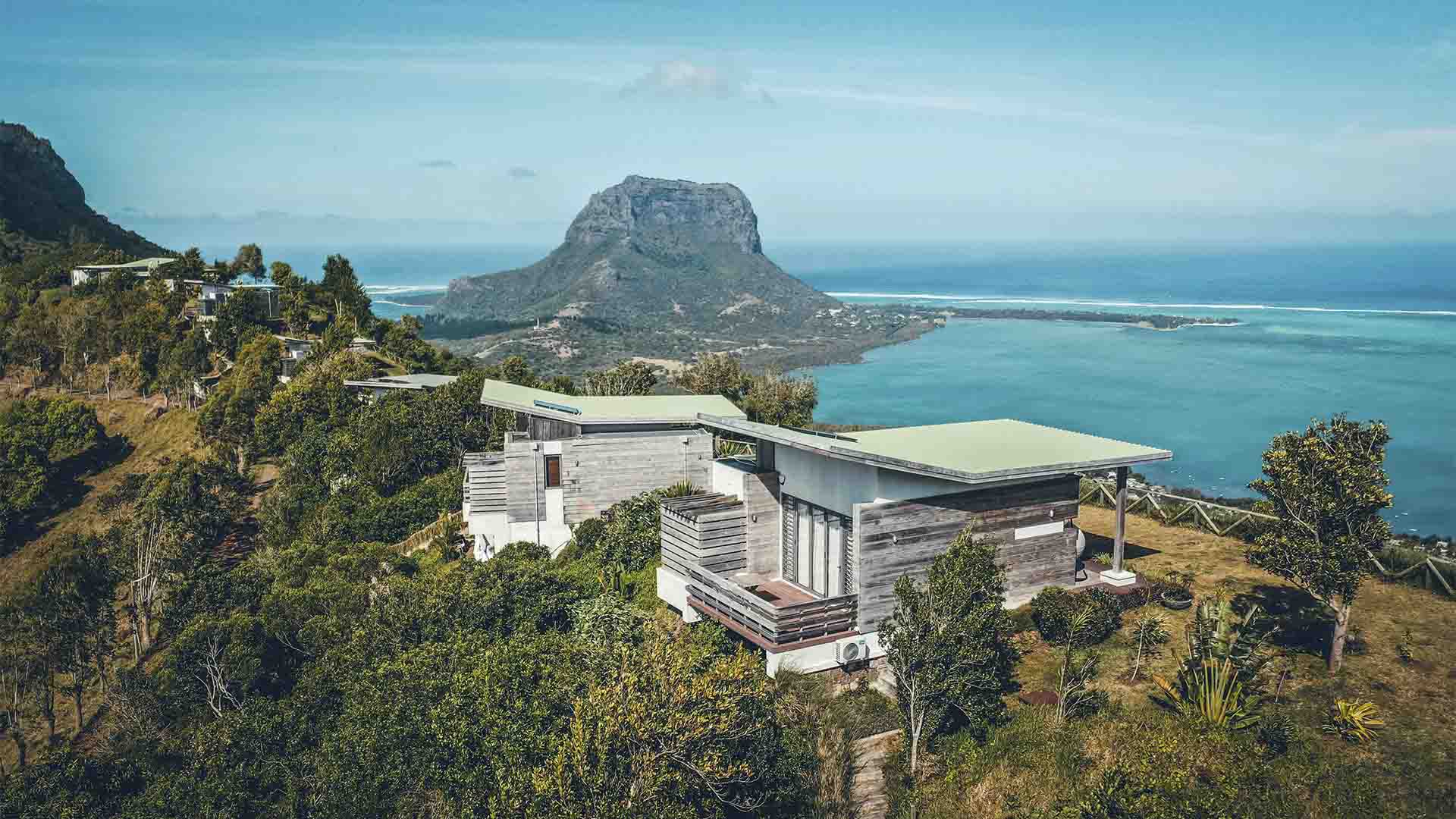 Rejser til Mauritius, Chalets Chamarel, Udsigt til Le Morne halvøen