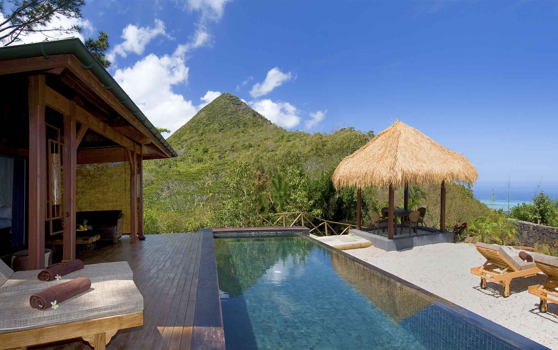 Rejser til Mauritius, Lakaz Chamarel Exclusive Lodge, Exclusive Suite "Piton Canot" med egen pool og smuk udsigt