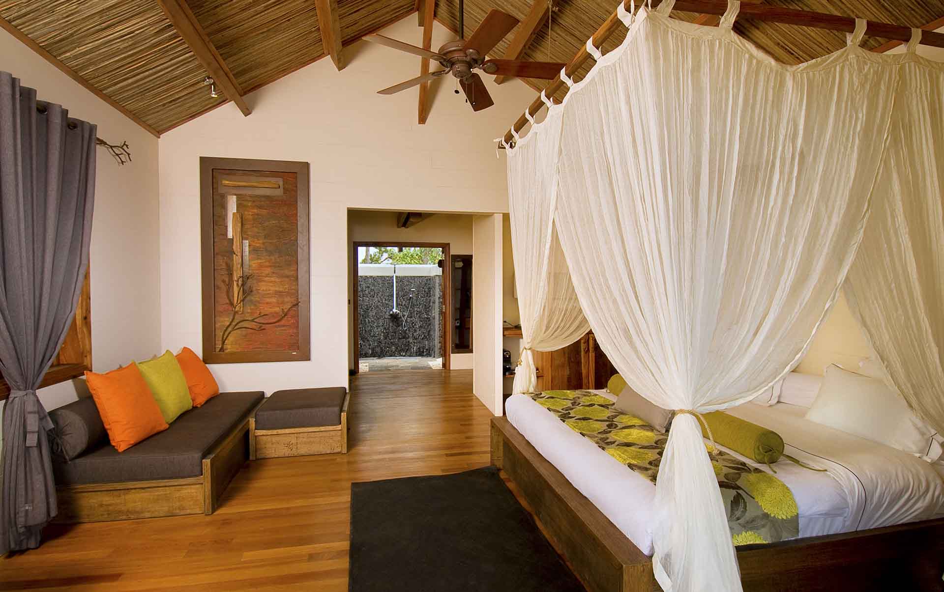Rejser til Mauritius, Lakaz Chamarel Exclusive Lodge, Soveværelset i Exclusive Suite "Piton Canot"