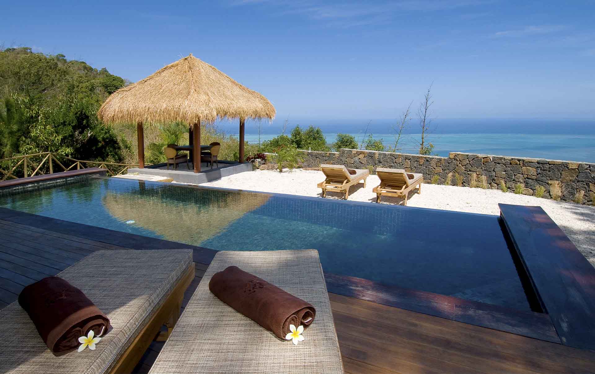 Rejser til Mauritius, Lakaz Chamarel Exclusive Lodge, Havudsigt fra Exclusive Suite "Pinot Canot"