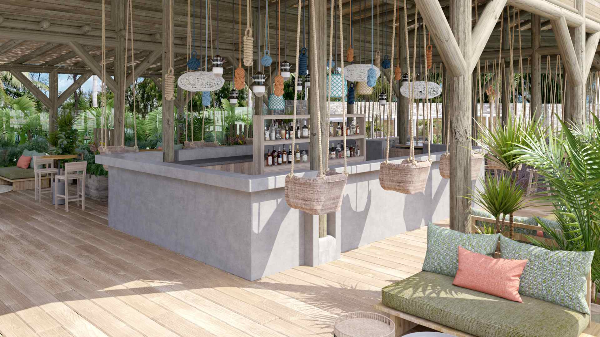 Rejse til Mauritius, Sunrise Attitude, Afslappet stemning i Papaya baren på Sunrise Attitude
