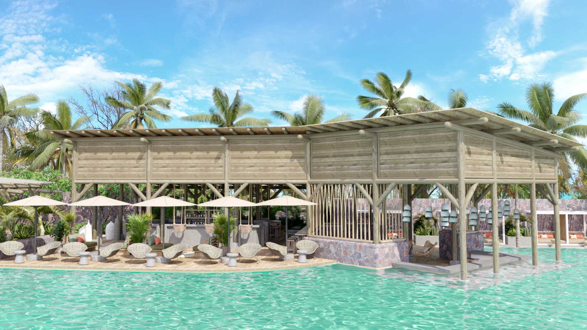 Rejse til Mauritius, Sunrise Attitude, En af de to swimmingpools på Sunrise Attitude