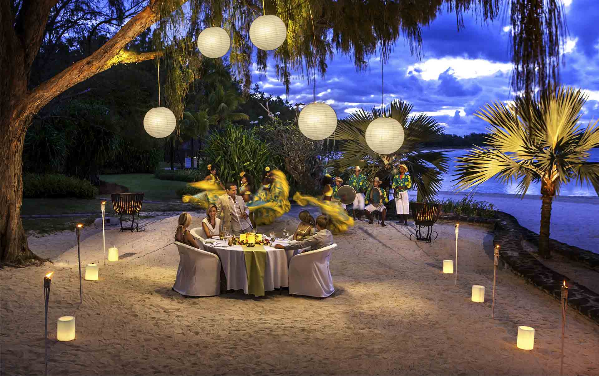 Rejser til Mauritius, The Residence Mauritius, Middag med musik