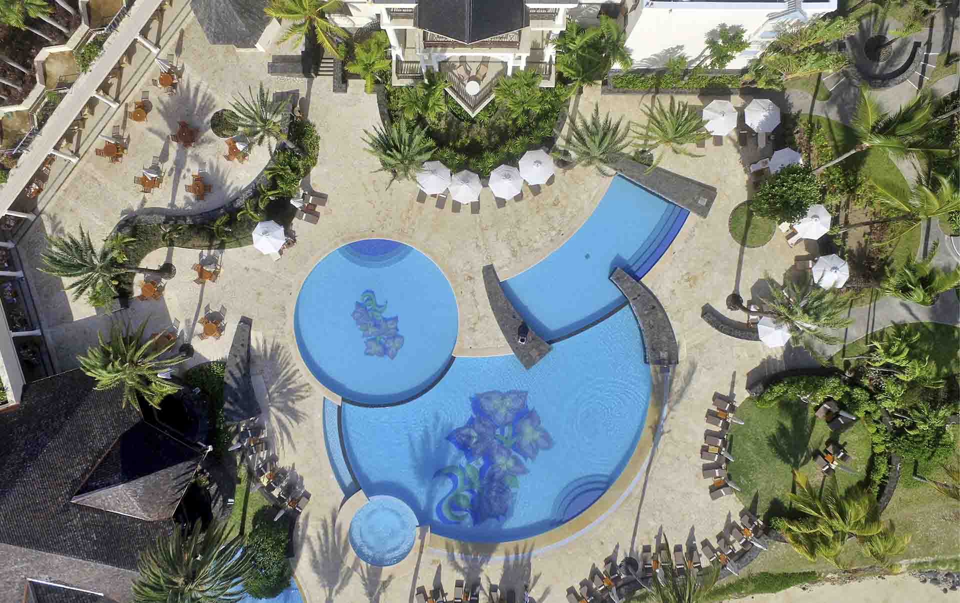 Rejser til Mauritius, The Residence Mauritius, Poolområdet