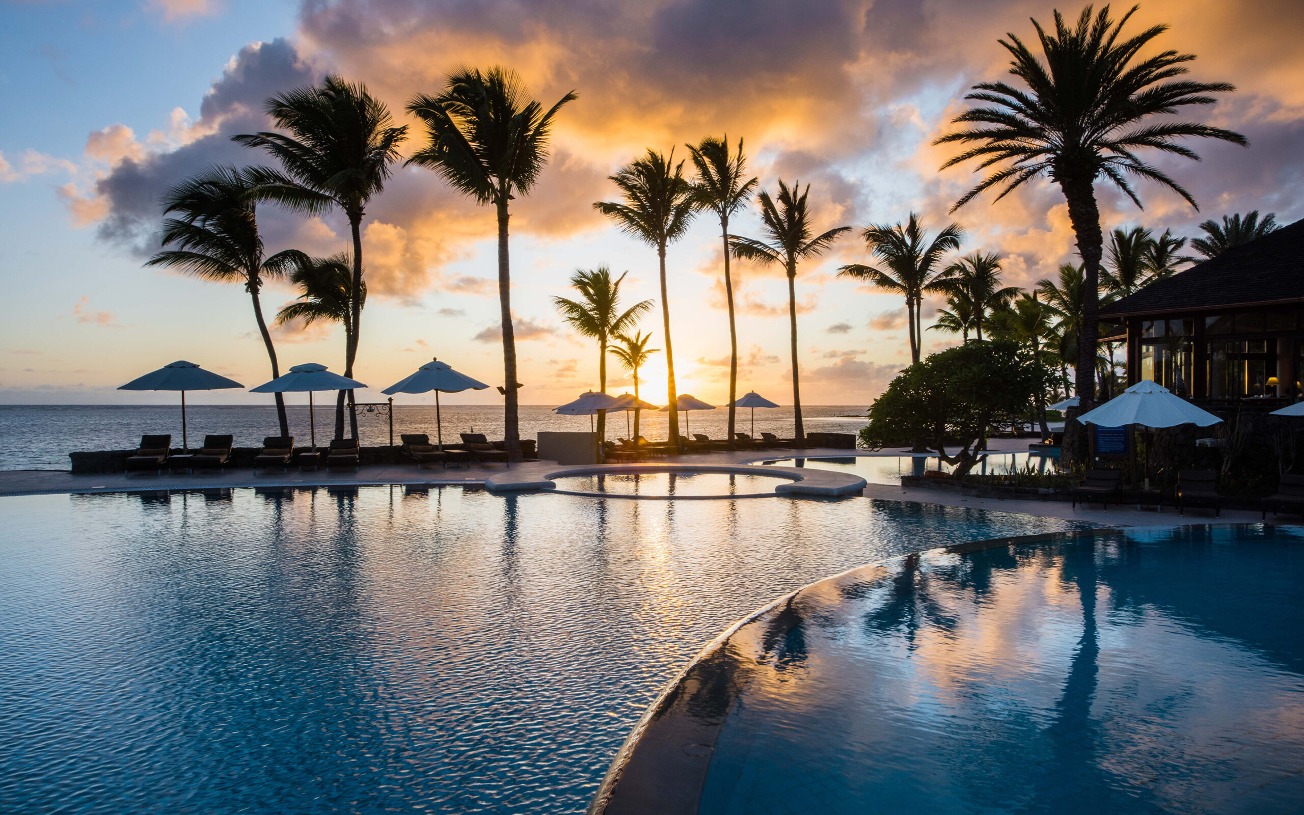 Rejser til Mauritius, The Residence Mauritius, Solopgang over Det Indiske Ocean