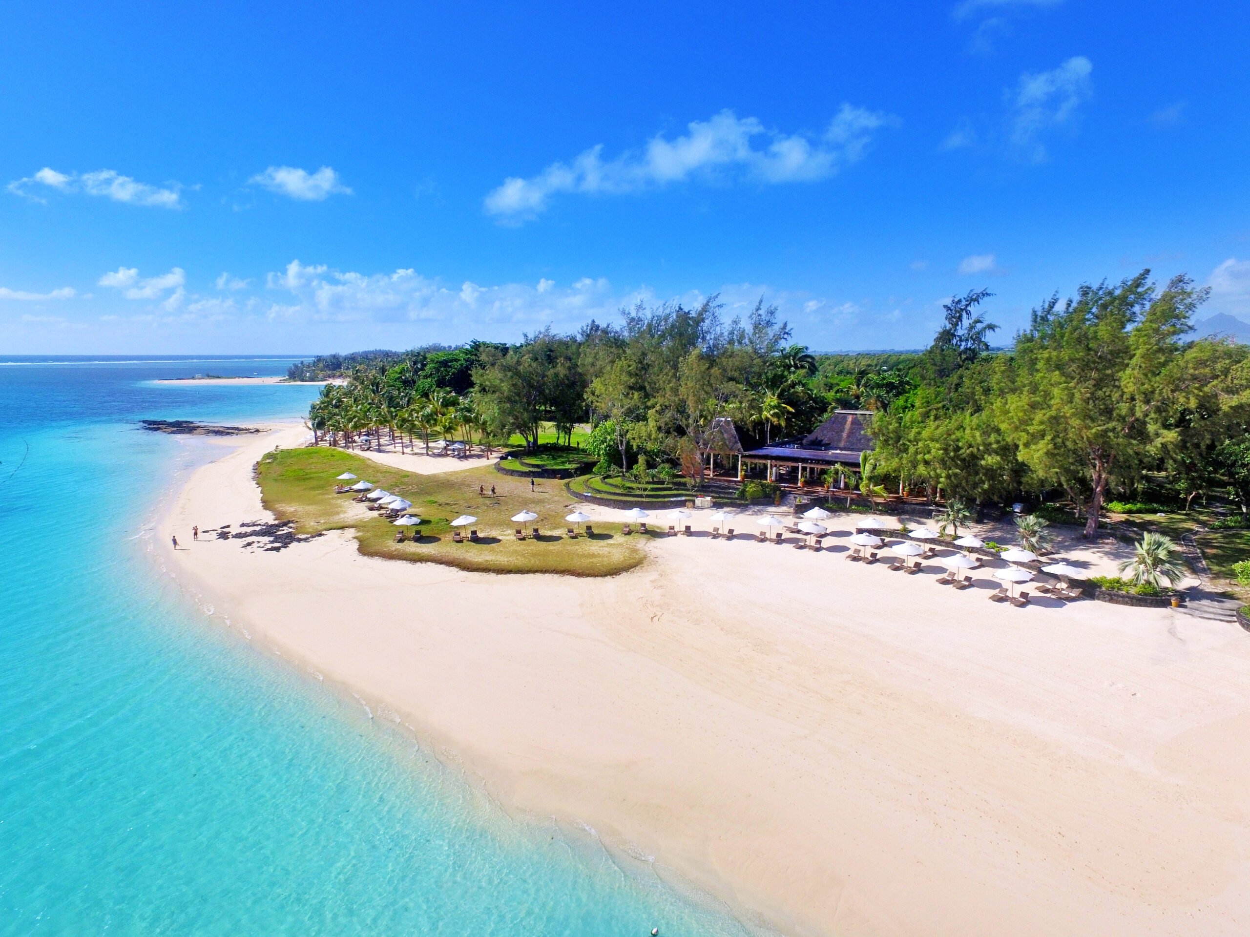 Stranden ved The Residence på Mauritius