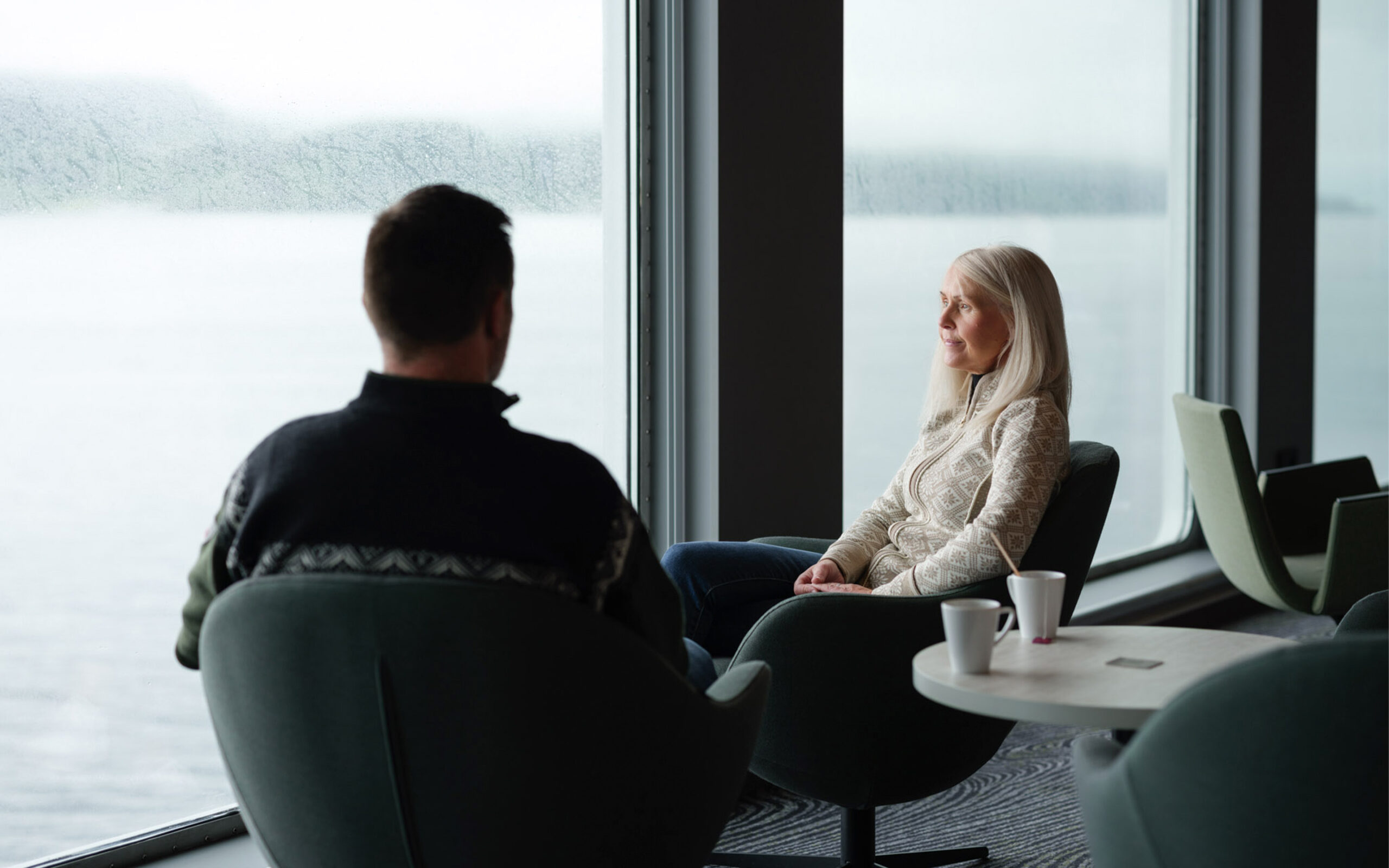 Norge Havila Kystruten Seating Area Couple