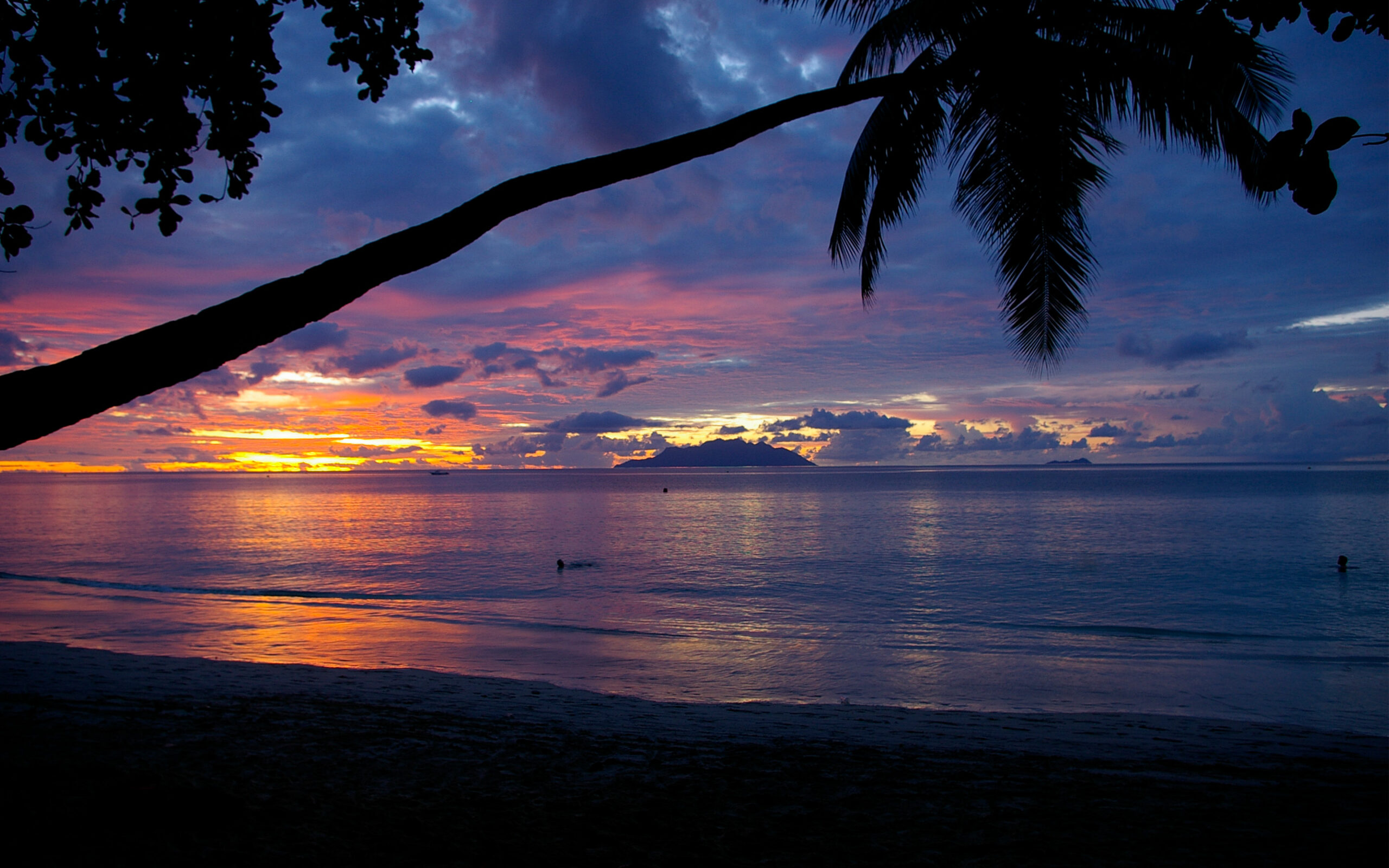 Solnedgang fra Beau Vallon stranden