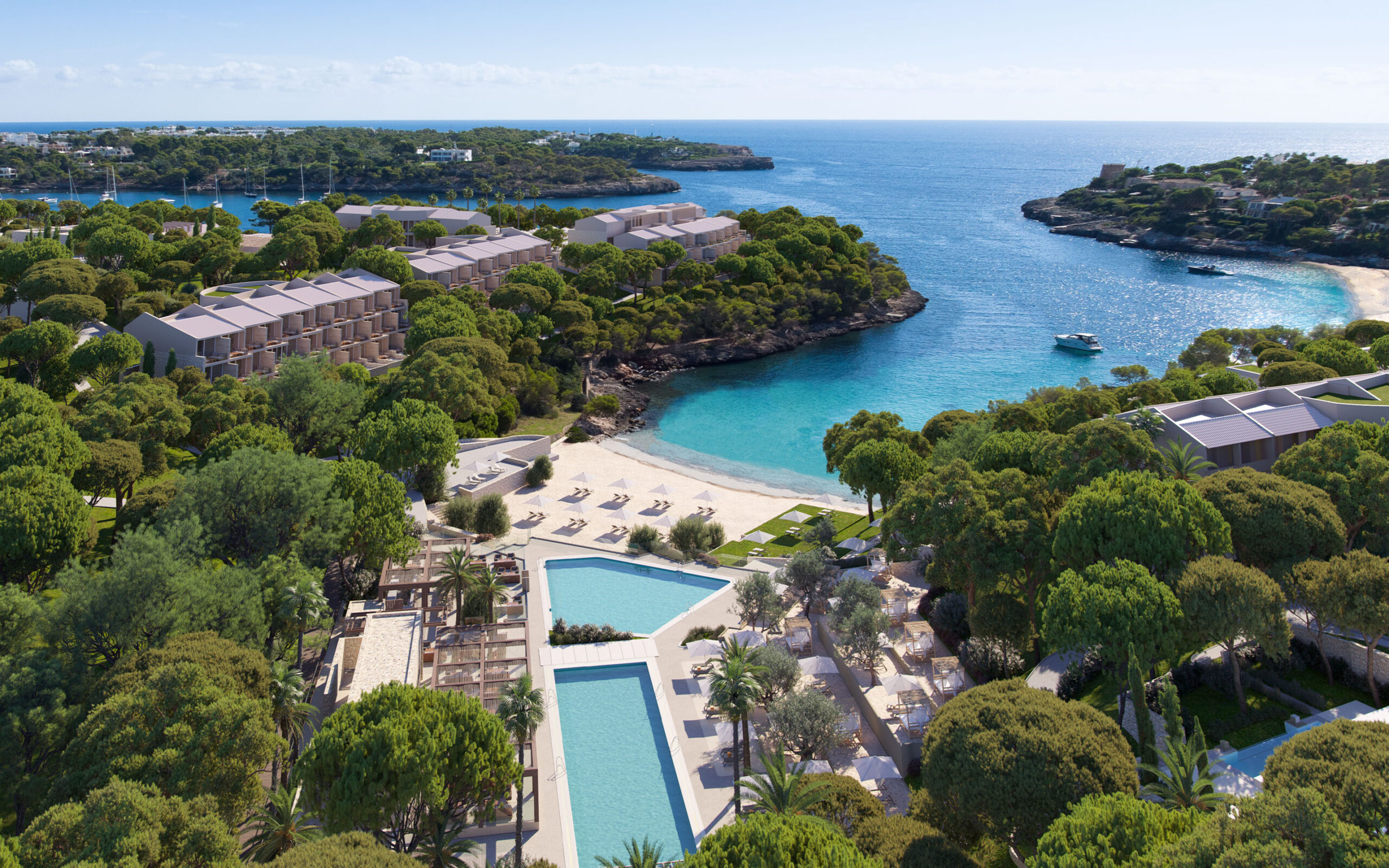 Spanien Mallorca Ikos Porto Petro Aerial View
