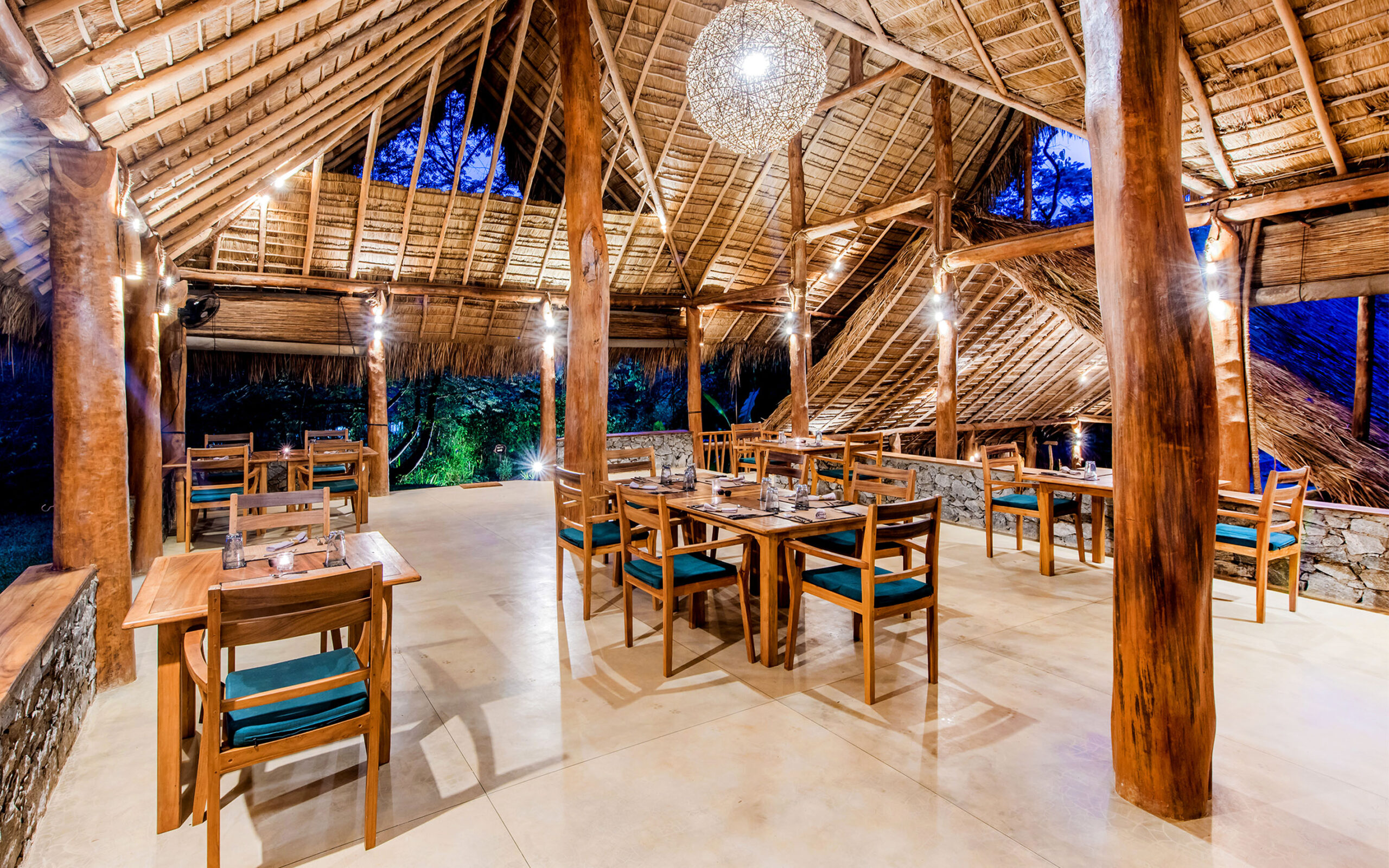 Sri Lanka Gal Oya Lodge Restaurant Aftenstemning