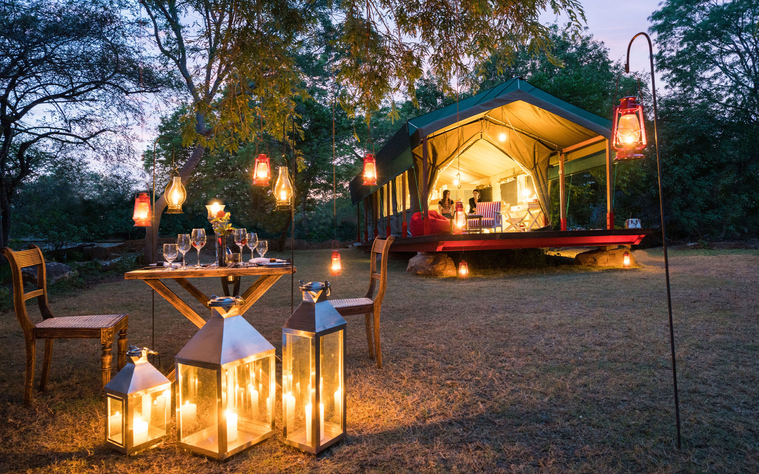 Sri Lanka Yala Flameback Eco Lodge Privat Middag Ved Telt