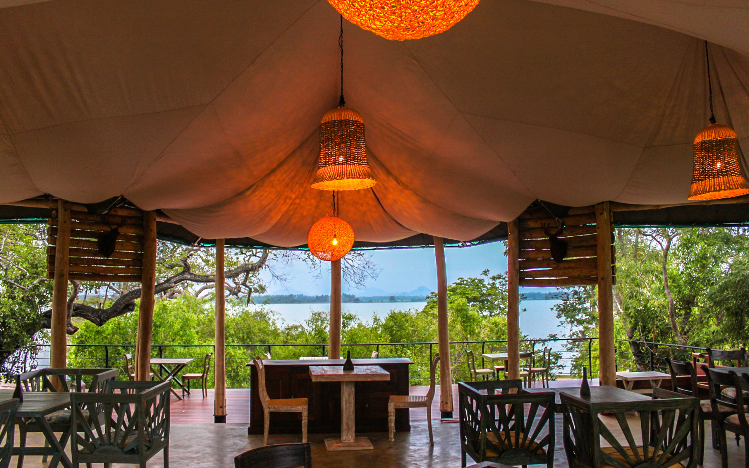 Sri Lanka Yala Flameback Eco Lodge Udsigt Fra Restaurant