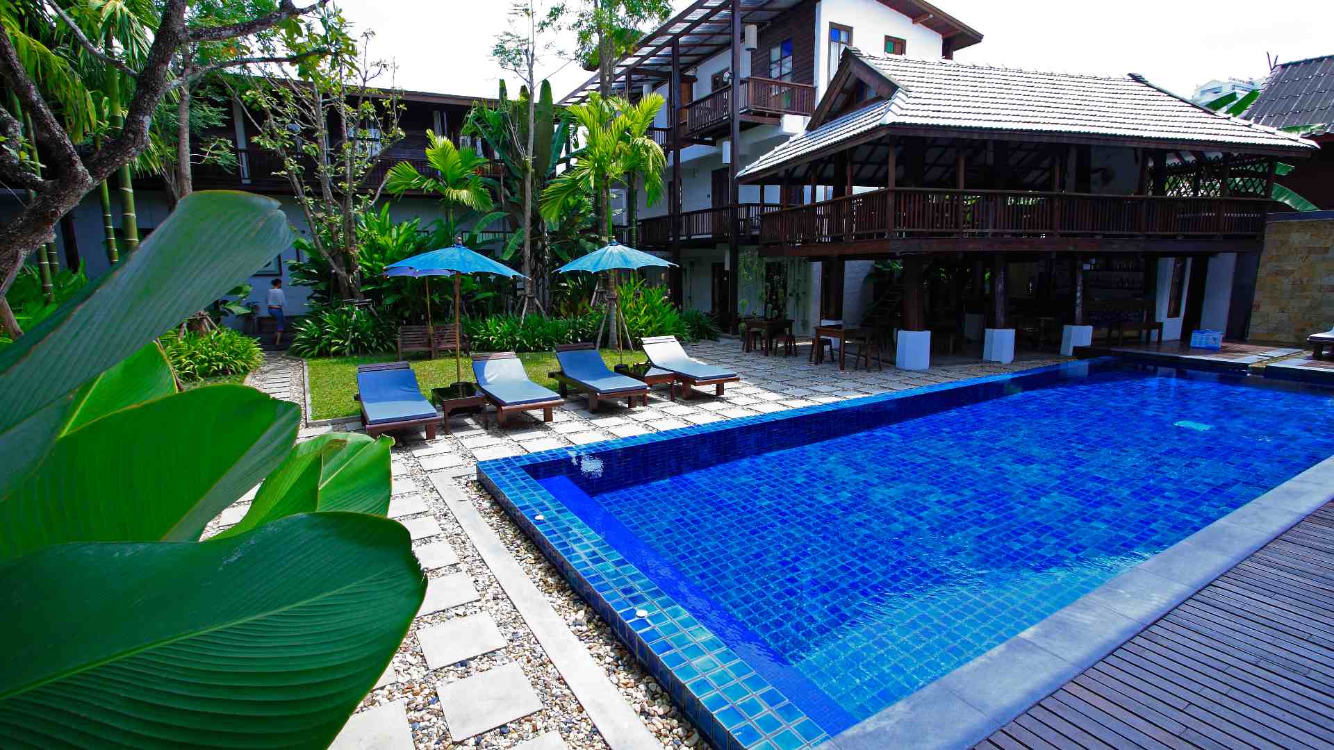 Thailand, Chiang Mai, Banthai Village, Pool Area