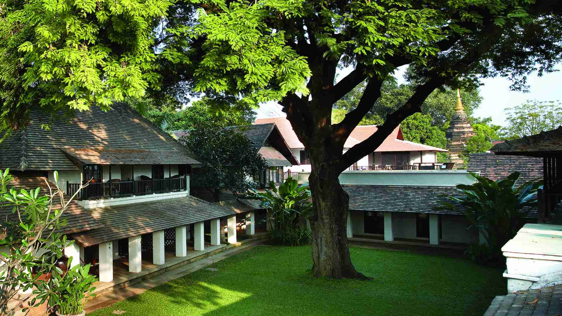 Thailand, Chiang Mai, Tamarind Village, Garden Area