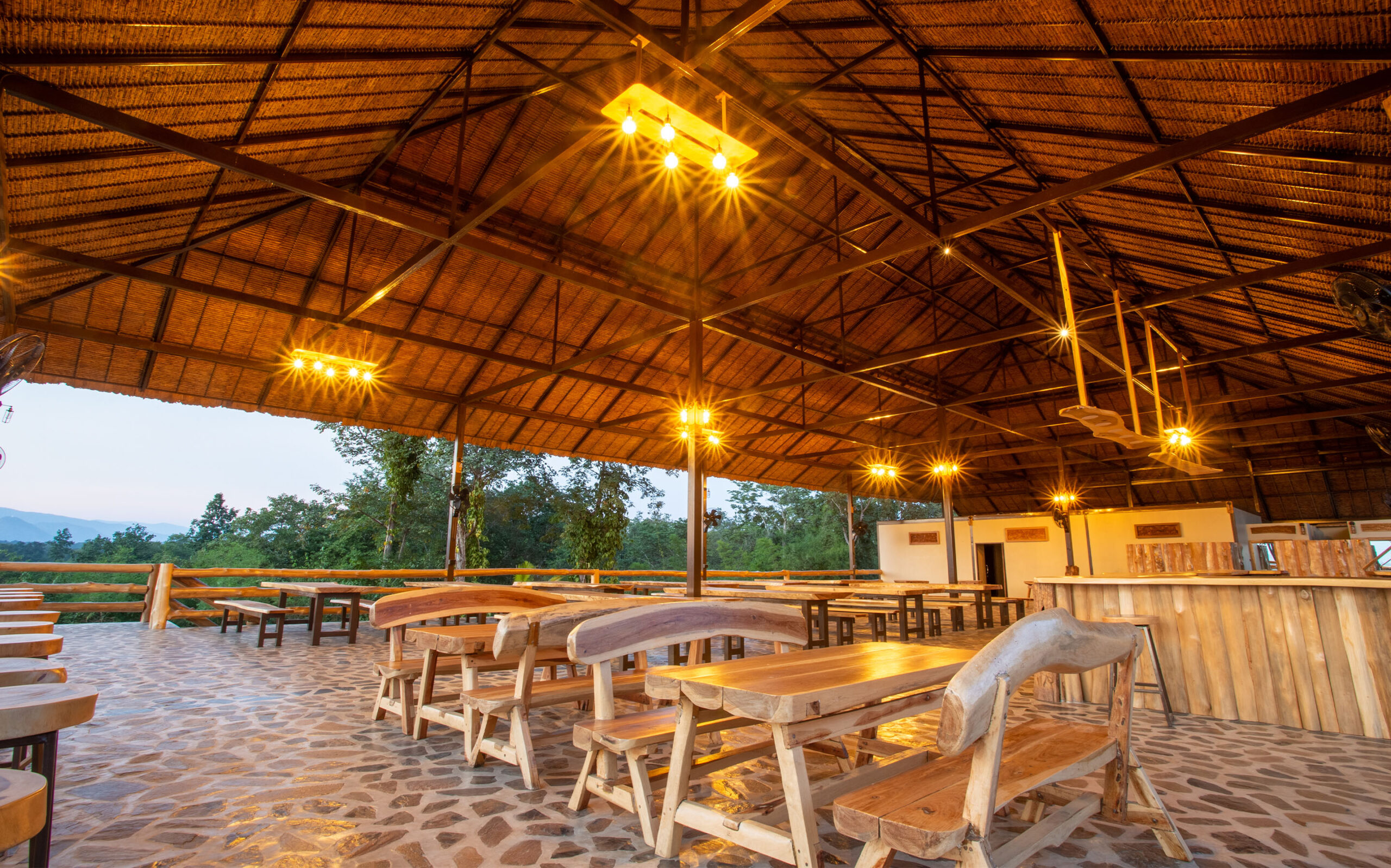Thailand, Chiang Mai, The Bush Camp, Restaurant Evening