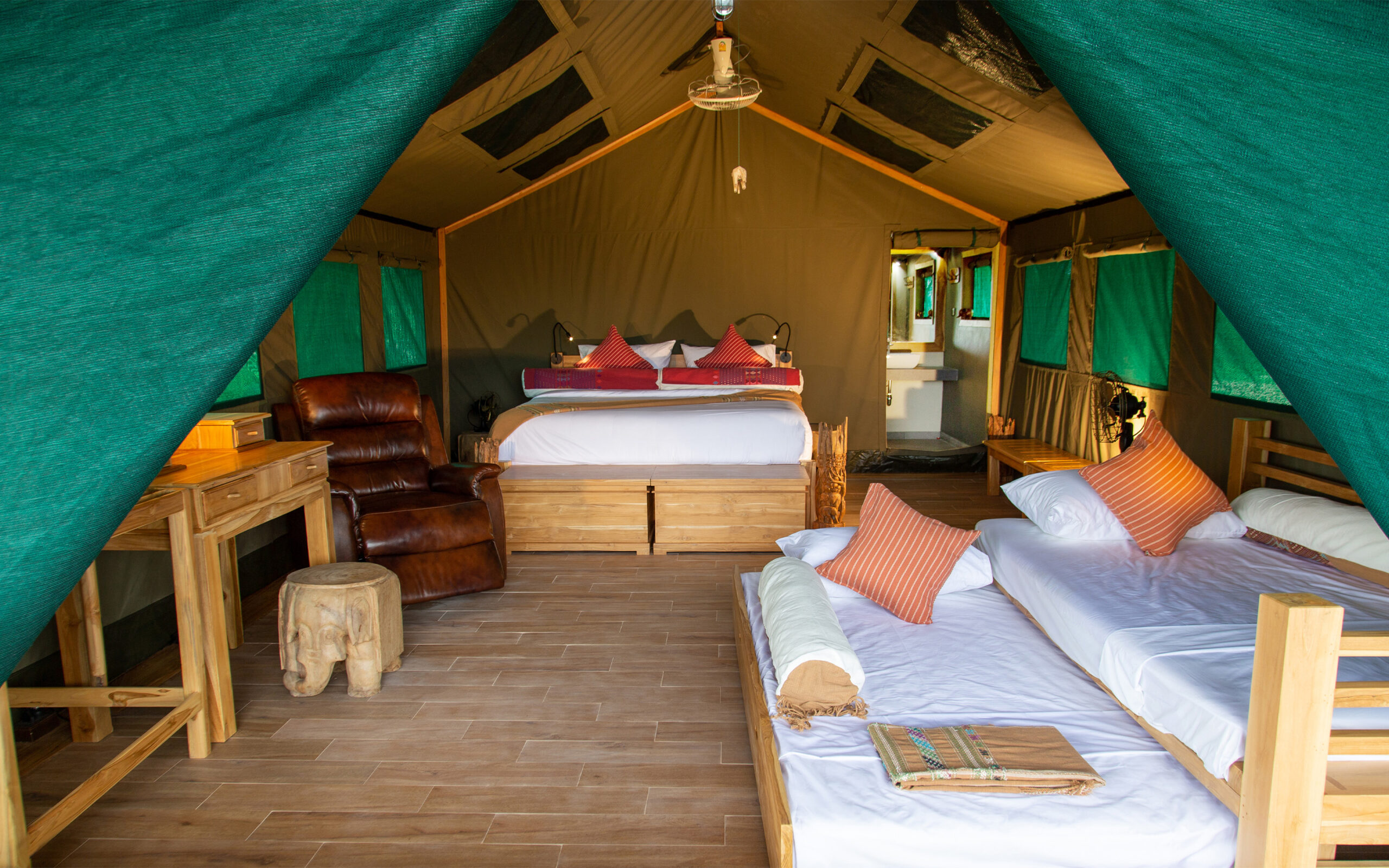 Thailand, Chiang Mai, The Bush Camp, Tent inside