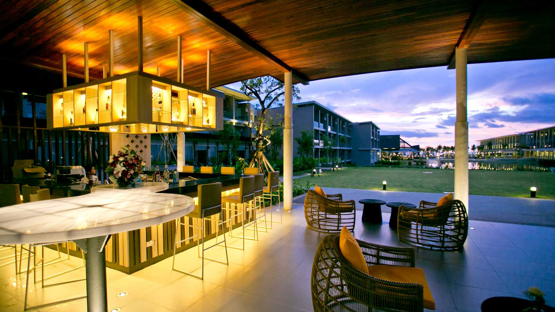 Thailand, Khao Lak, The Sands Khao Lak By Katathani, Bar Evening