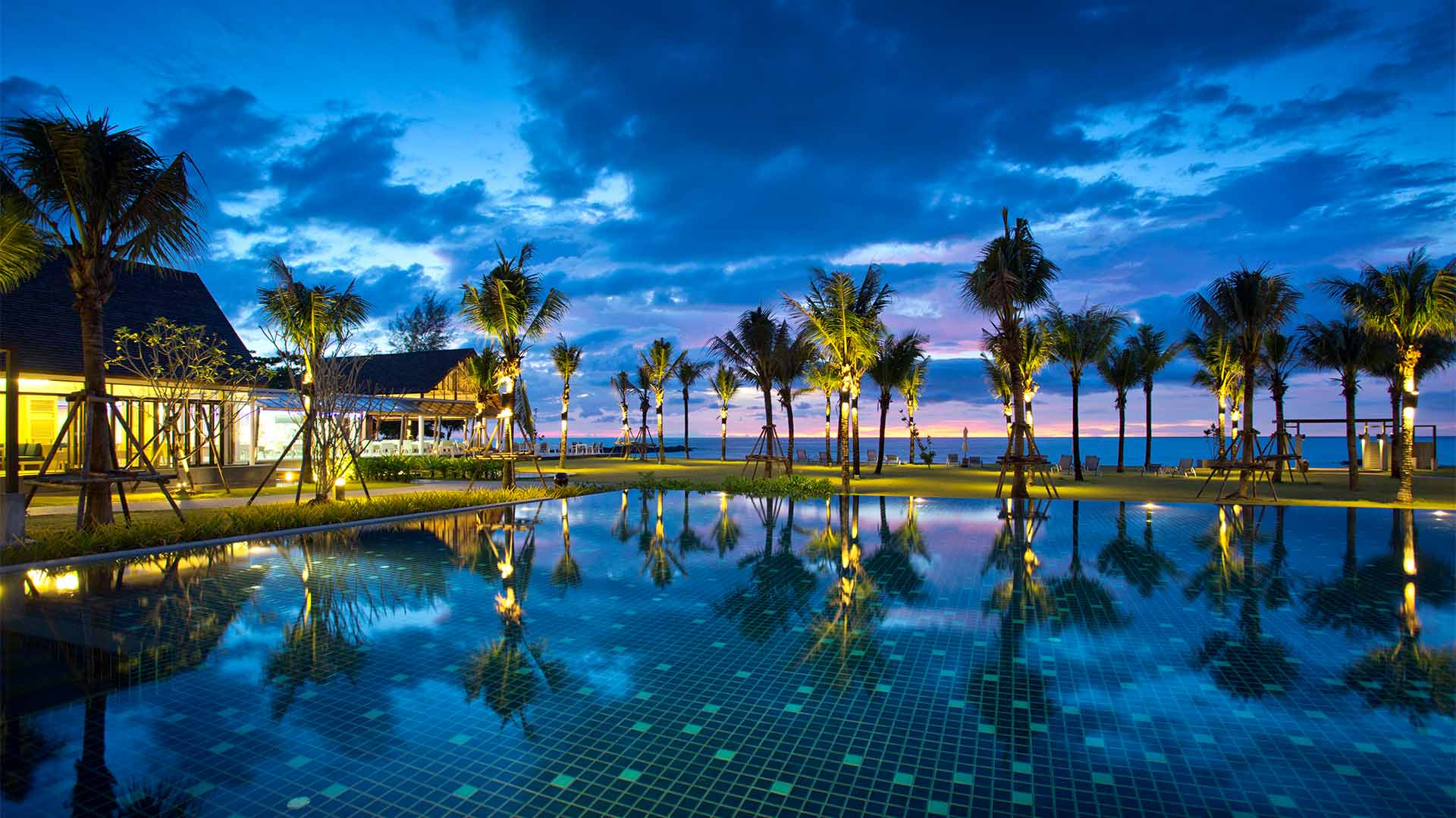 Thailand, Khao Lak, The Sands Khao Lak By Katathani, Pool Evening