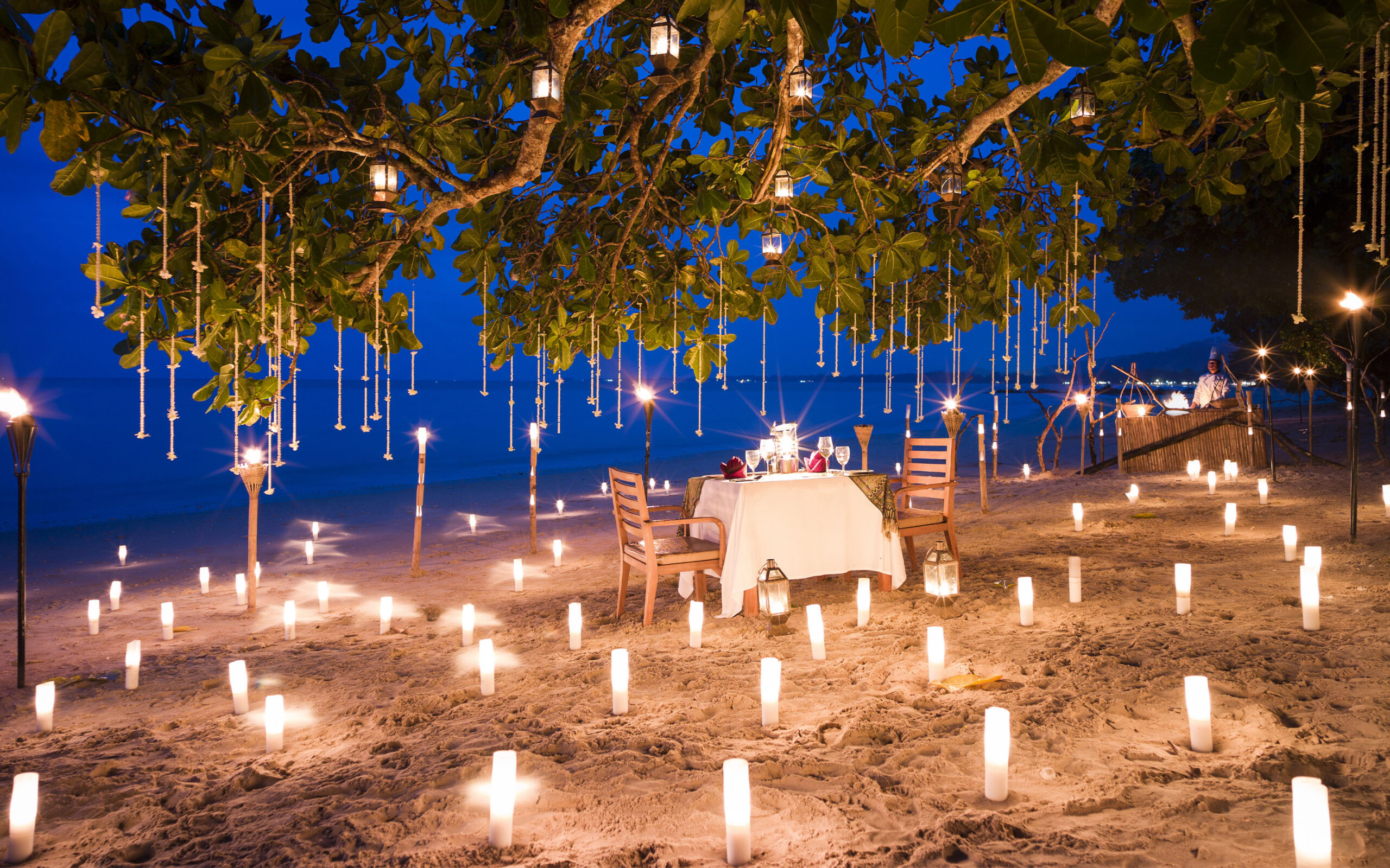 Thailand Khao Lak The Sarojin Privat Middag Paa Stranden