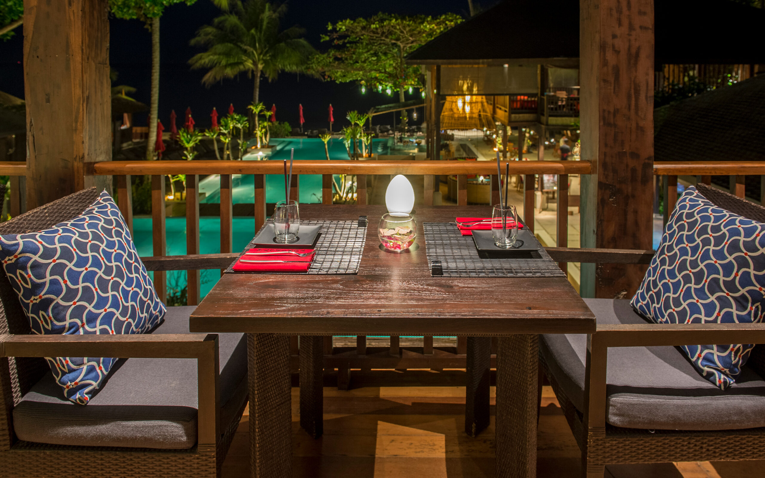 Thailand, Koh Phangan, Anantara Rasananda, Restaurant Pool