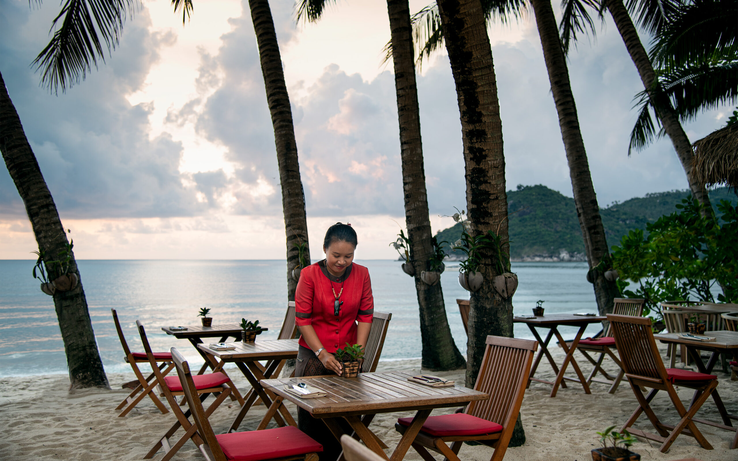 Thailand, Koh Phangan, Anantara Rasananda, Morgenmads setup
