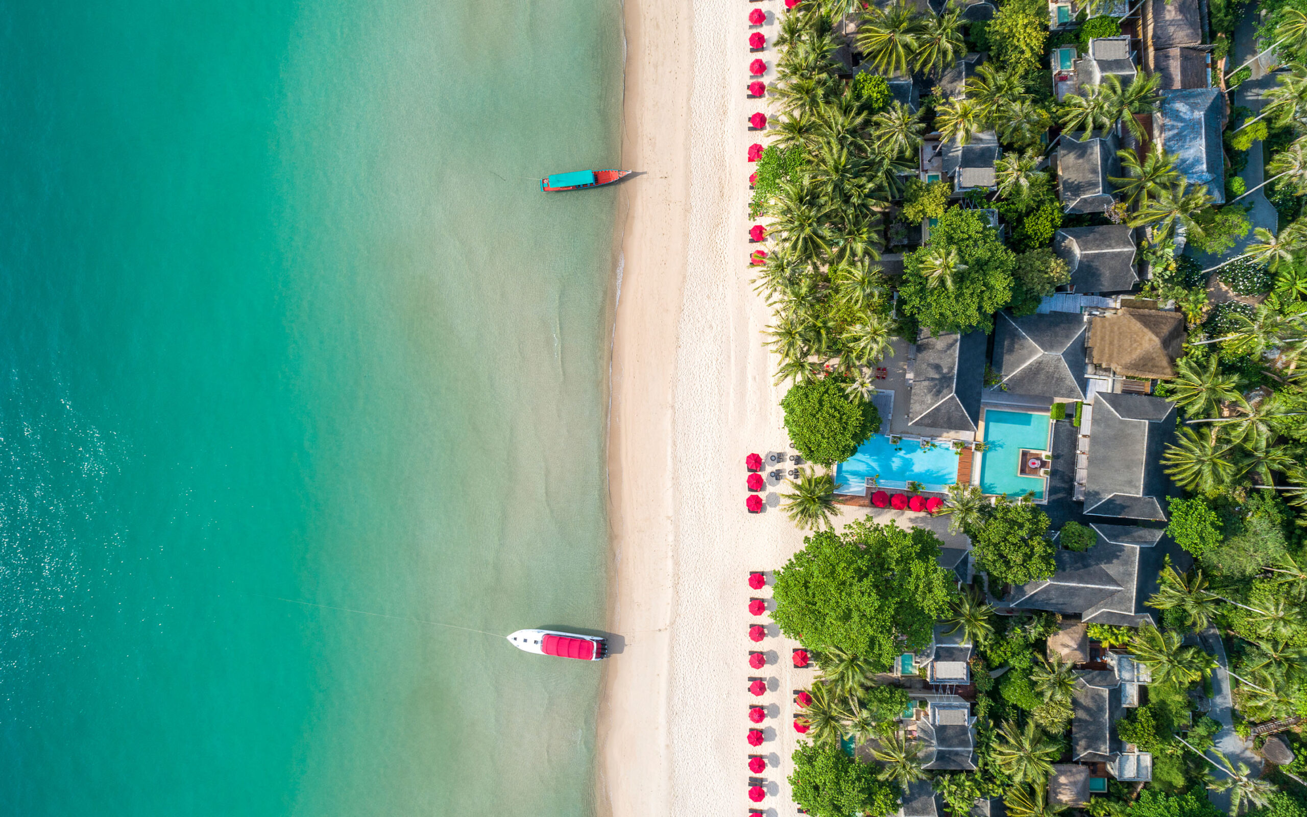 Thailand, Koh Phangan, Anantara Rasananda, Strand Udsigt