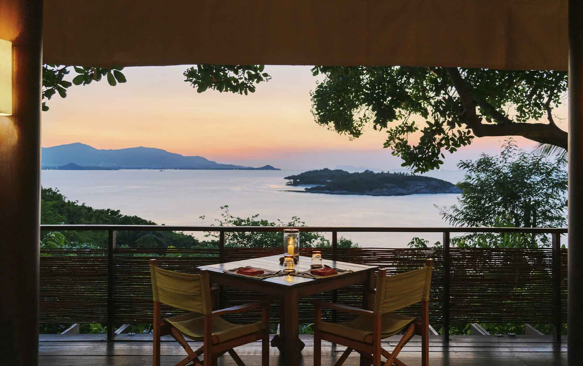 Thailand, Koh Samui, Six Senses Samui, Middag Med Udsigt