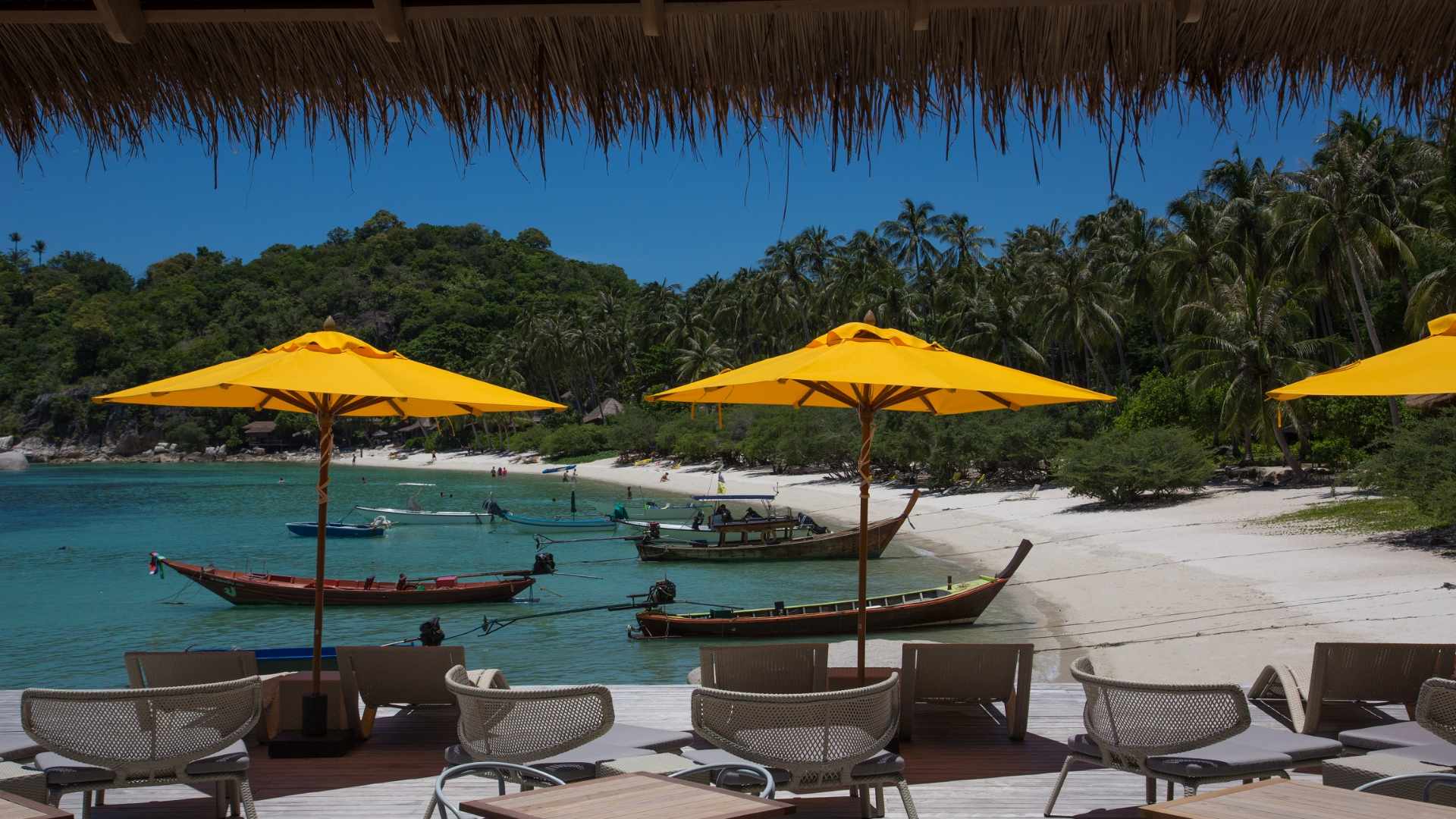 Thailand, Koh Tao, The Beach Club Haadtien, Strand Udsigt