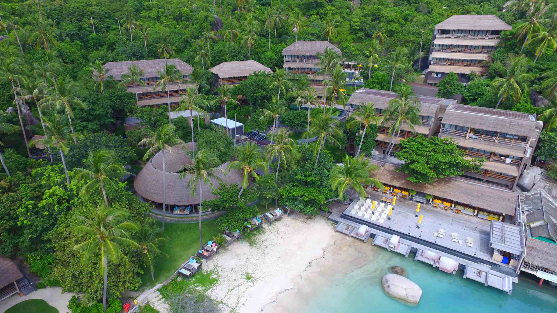 Thailand, Koh Tao, The Beach Club Haadtien, Udsigt Over Hotel