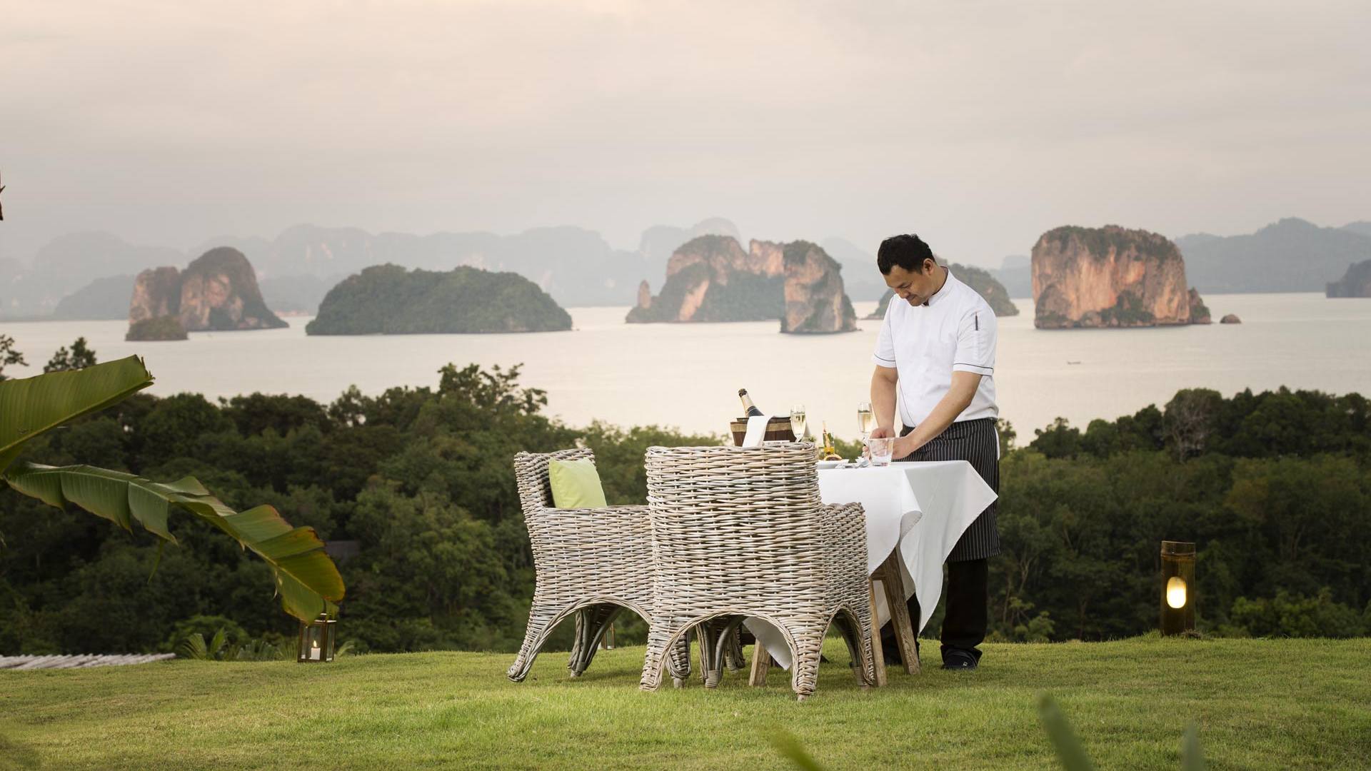 Thailand, Koh Yao Noi, 9 Hornbills Tented Camp, Privat Middag Butler