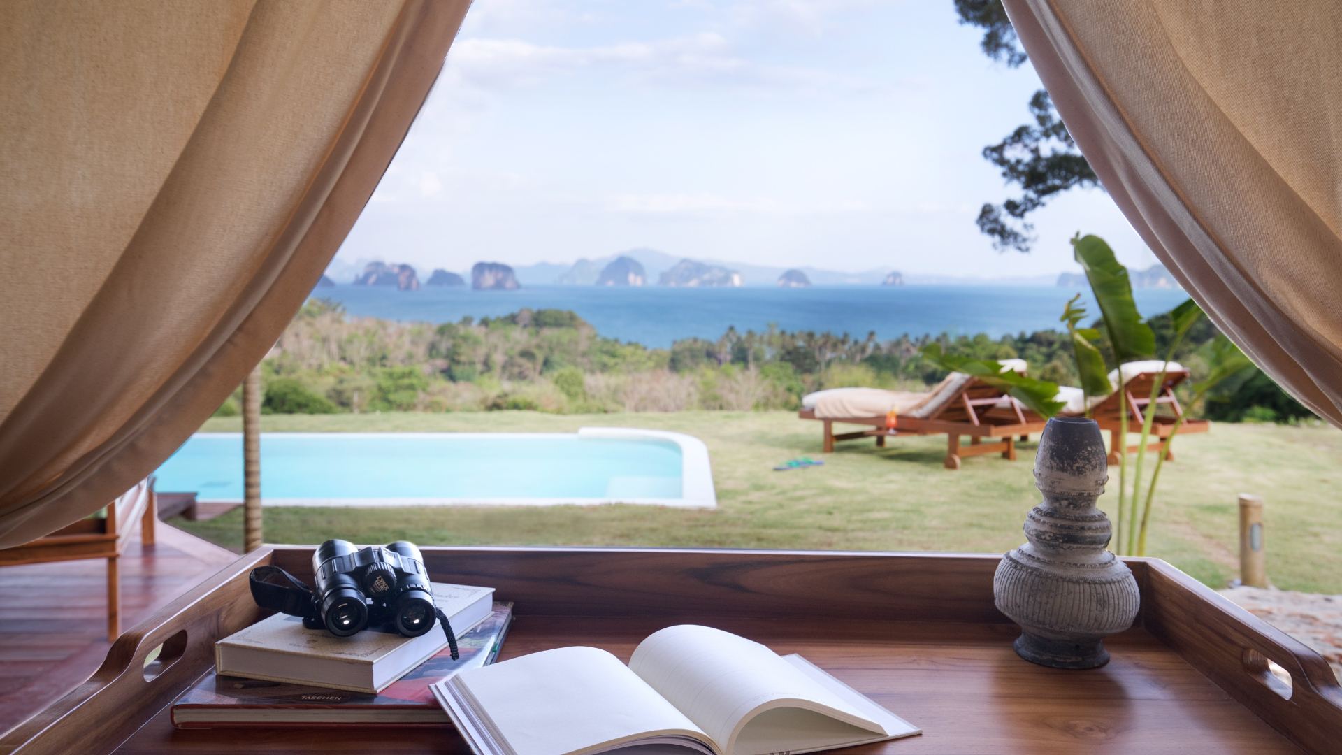 Thailand, Koh Yao Noi, 9 Hornbills Tented Camp, Udsigt Telt
