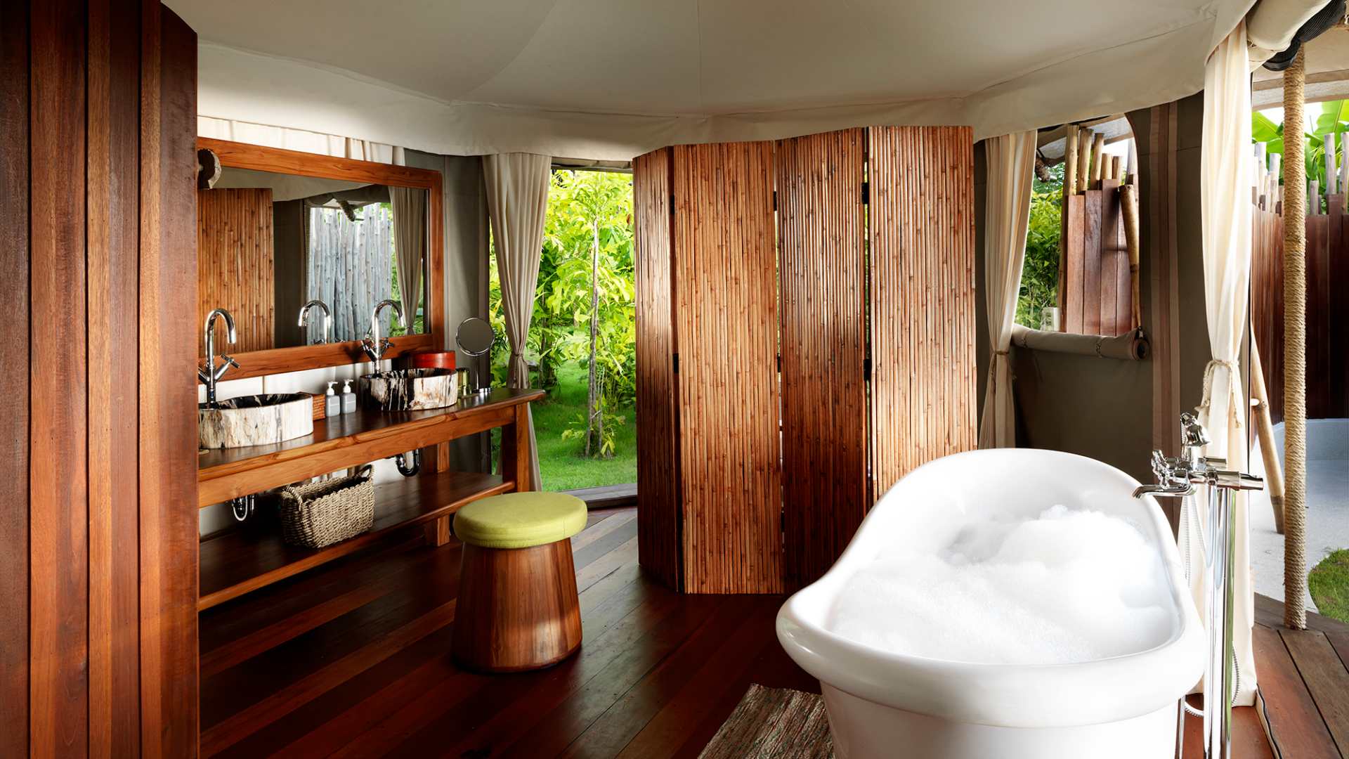 Thailand, Koh Yao Noi, 9 Hornbills Tented Camp, Telt Badev&aelig;relse