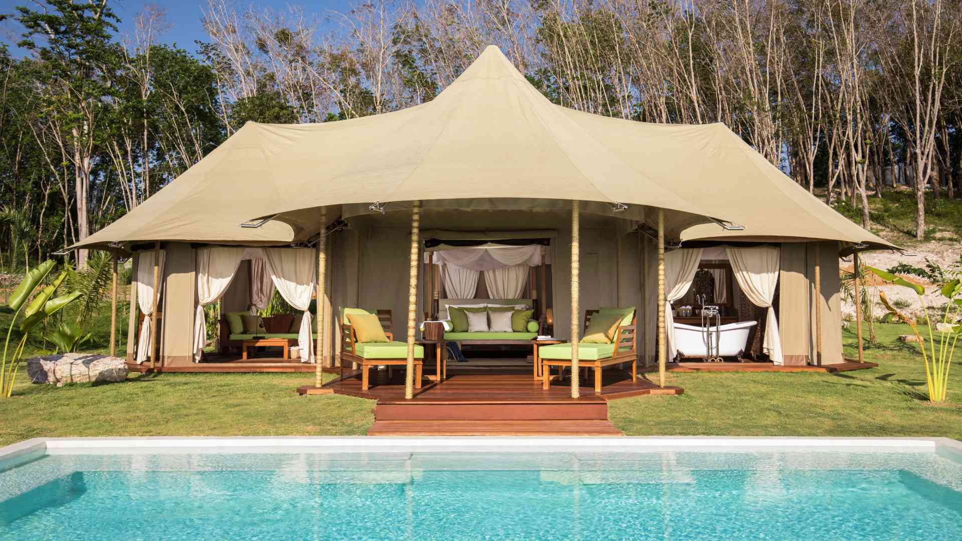 Thailand, Koh Yao Noi, 9 Hornbills Tented Camp, Telt Med Pool