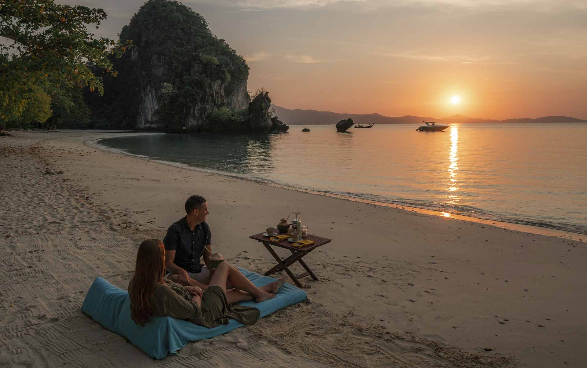 Thailand, Koh Yao Noi, Six Senses Yao Noi, Morgenmad Solopgang