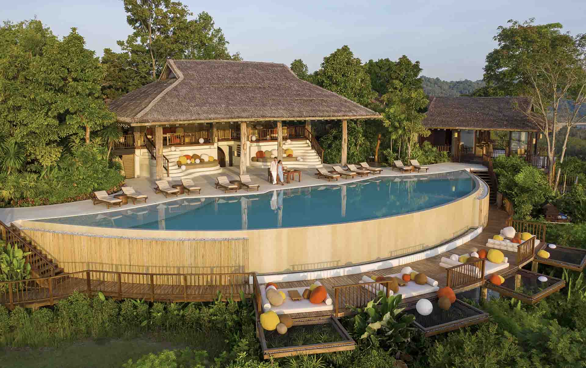 Thailand, Koh Yao Noi, Six Senses Yao Noi, Morgenmad Pool