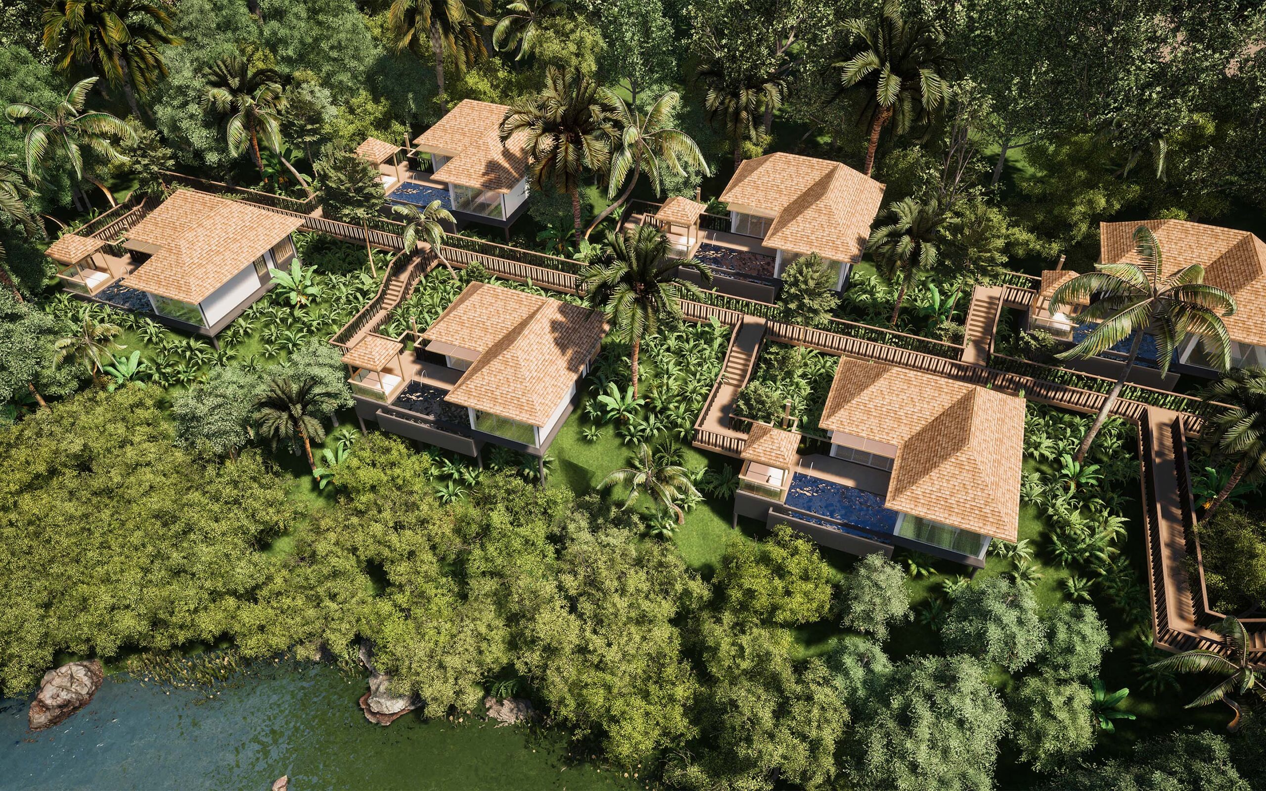 Thailand Phuket The Surin Pool Villaer Birdeye