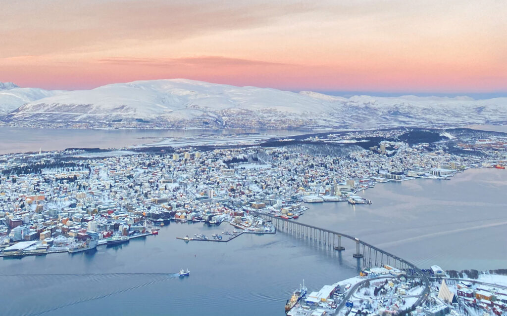 Norge Tromsoe Fjellheisen Udsigt Over Tromsoe Norwegian Travel