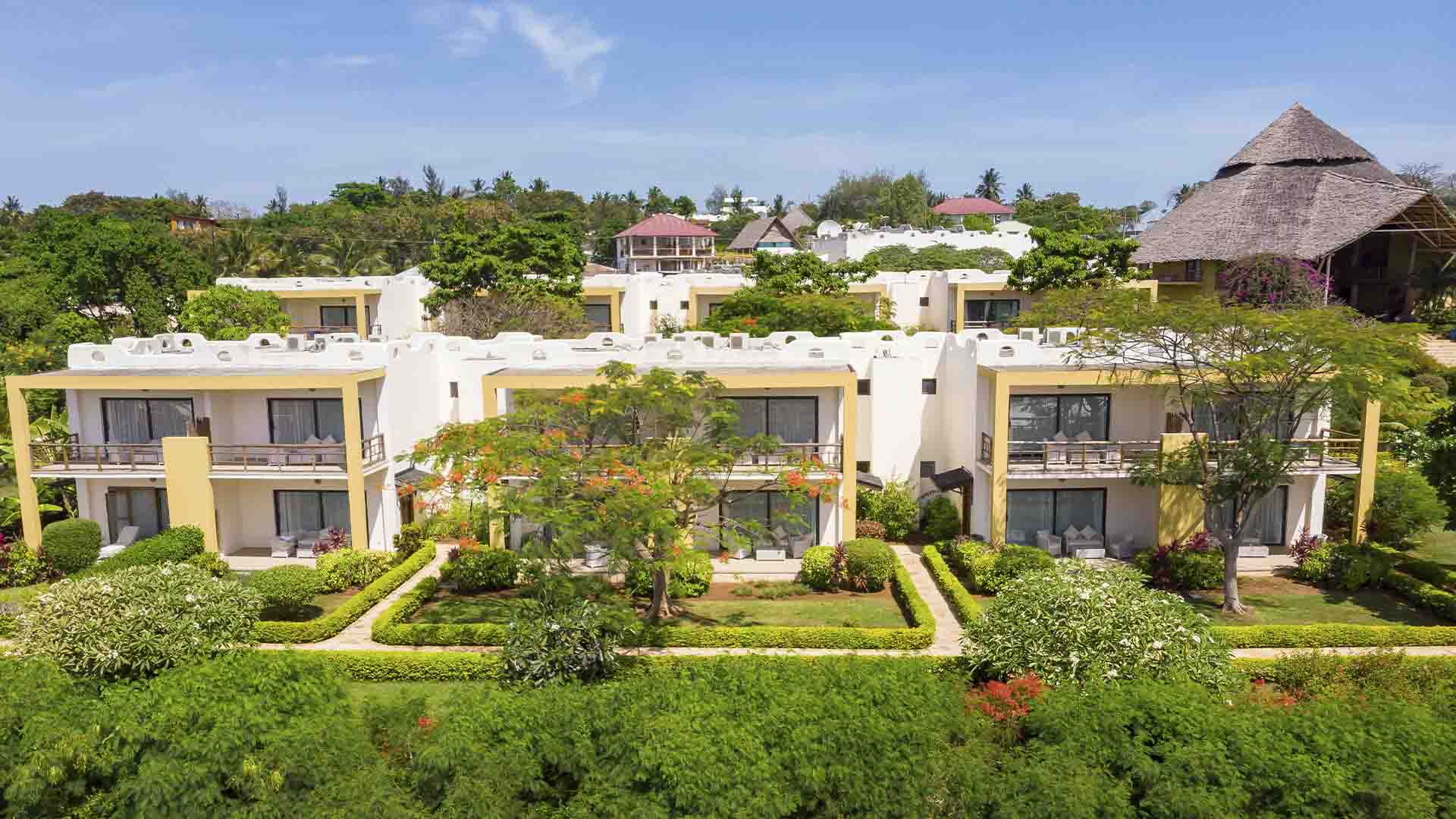 Værelsesbygningerne på Gold Zanzibar
