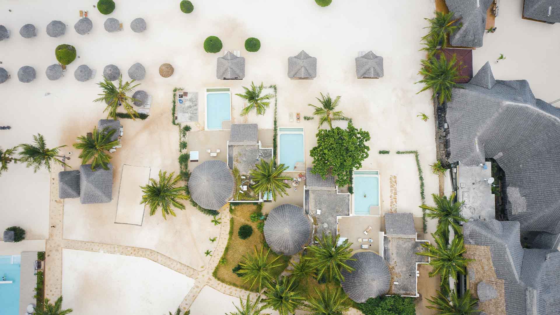 Beach Villa Pool set fra oven